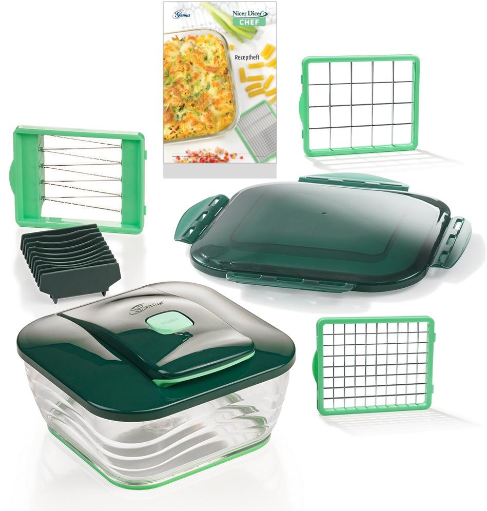 Genius Zerkleinerer »Nicer Dicer Chef«, 3300 ml Kunststoff-Auffangbehälter, 9-teilig