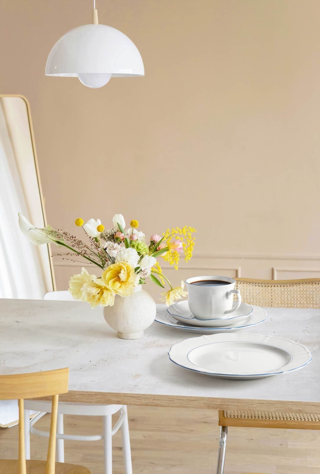 Seltmann Weiden Geschirr-Set »Kaffeeservice Sonate Blue Lines 18er Set weiß-blau«