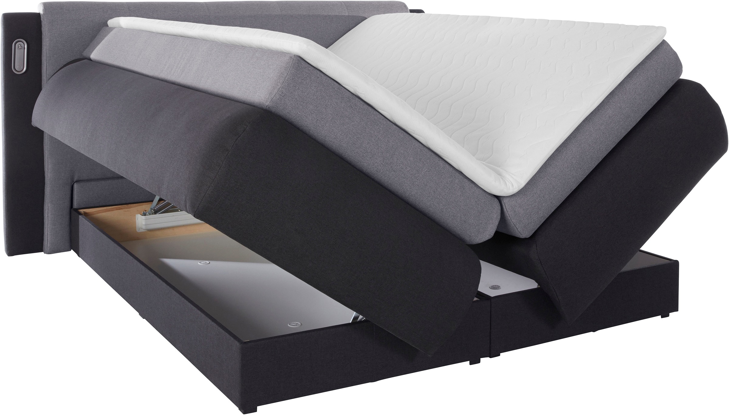 COLLECTION AB Boxspringbett »Borna«, inklusive Bettkasten, LED-Beleuchtung und Topper