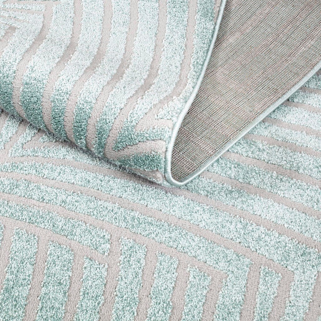 Carpet City Teppich »Friseé-Teppich FANCY 648«, rechteckig, 12 mm Höhe, Läufer, Kurzflor, 3D-Optik, Kreisförmiges Muster, Wohnzimmer
