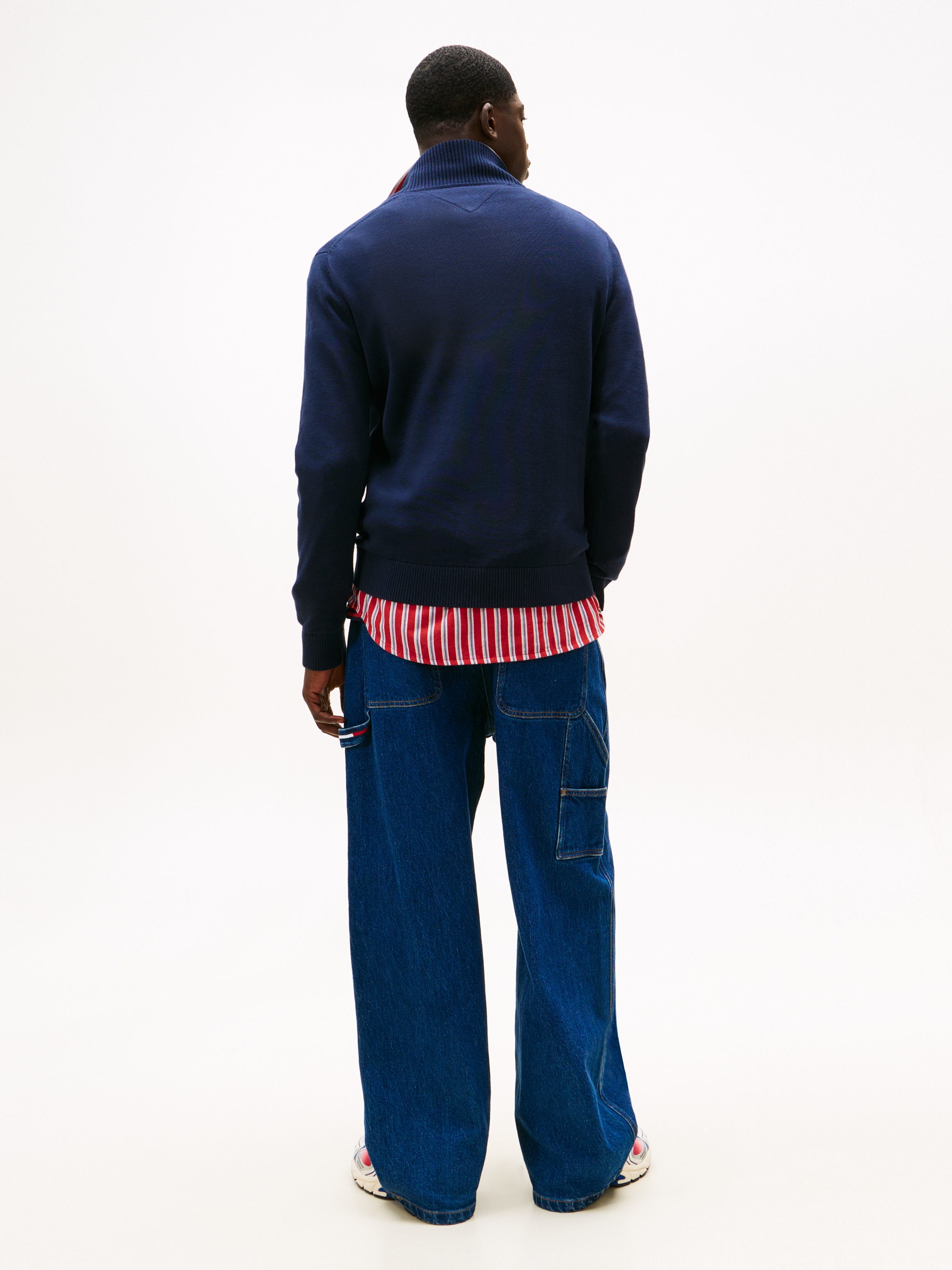 Tommy Jeans Strickpullover »TJM SLM ESS LIGHT ¼ ZIP SWTR EXT« Mit Rundhalsausschnitt