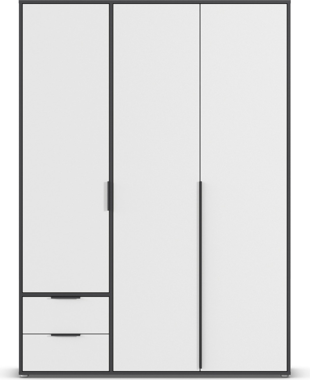 rauch Drehtürenschrank »Kleiderschrank Schrank Garderobe Wäscheschrank NAGATA viel Stauraum« in 3 verschiedenen Ausstattungen BASIC/CLASSIC/PREMIUM,  mit Schubladen sowie Stangengriffen TOPSELLER MADE IN GERMANY