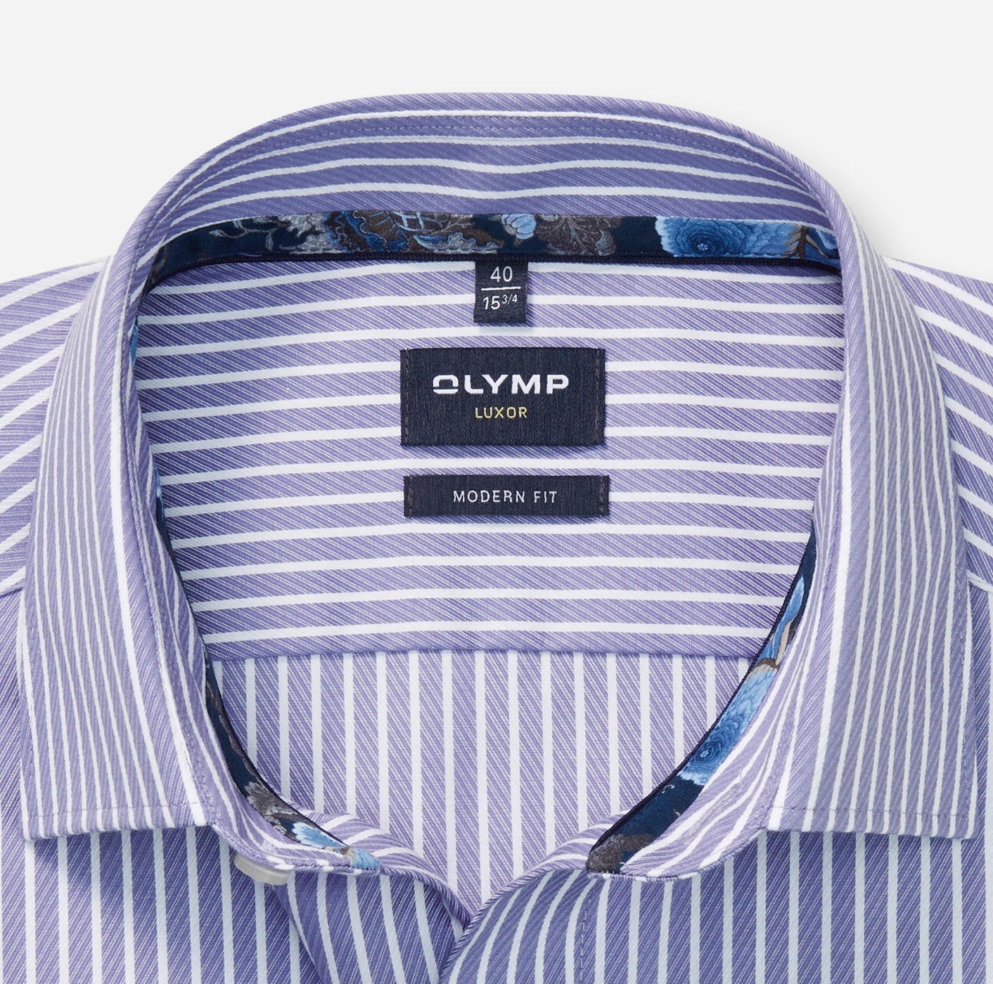 OLYMP Langarmhemd »Luxor modern fit«, modern fit, gestreift, Businesshemd, New Kentkragen