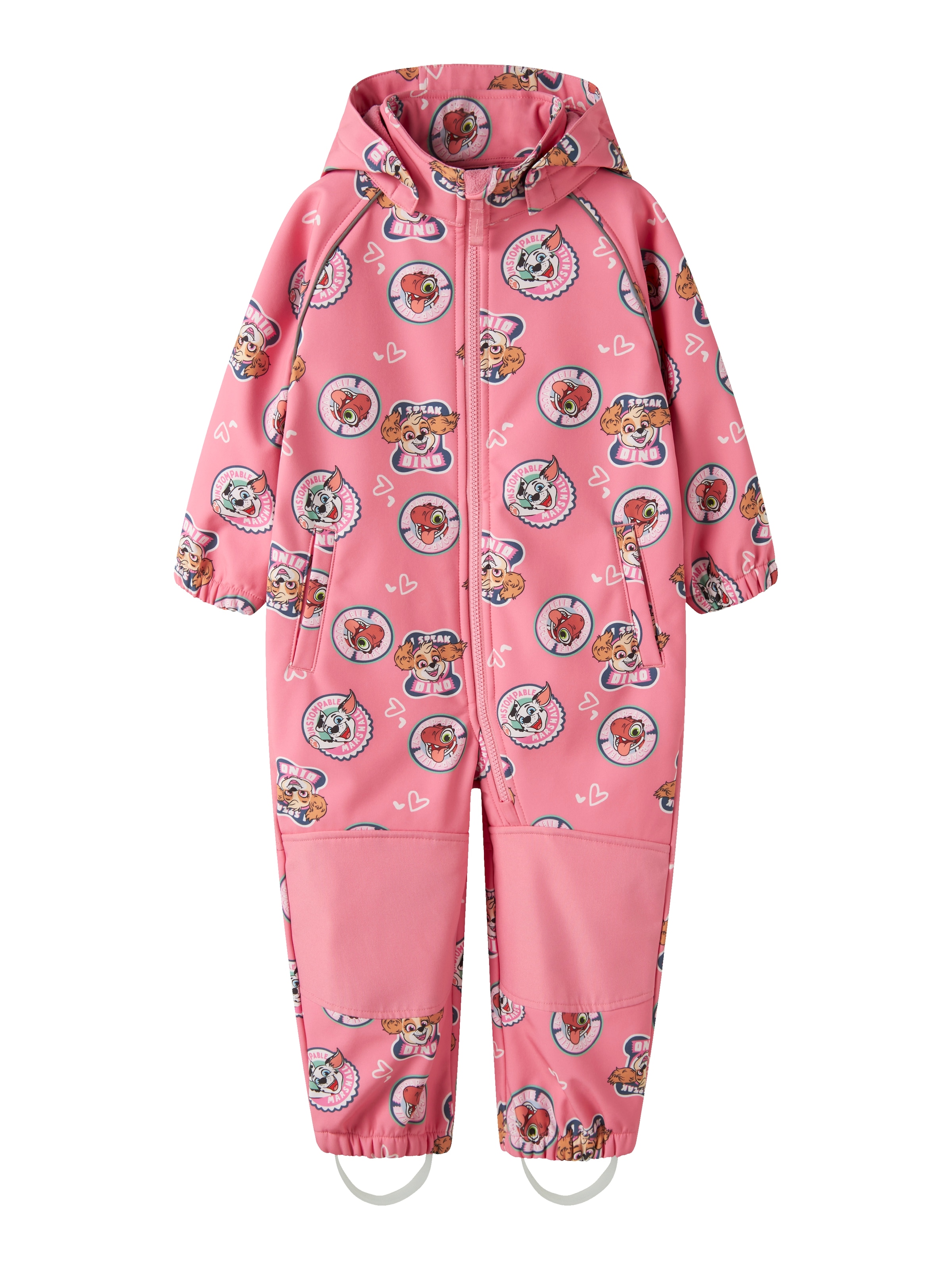 Name It Softshelloverall »NMFALFA08 PAW SOFTSHELL SUIT NOOS CPLGM« Materialmix mit abnehmbarer Kapuze und reflektierenden Details.