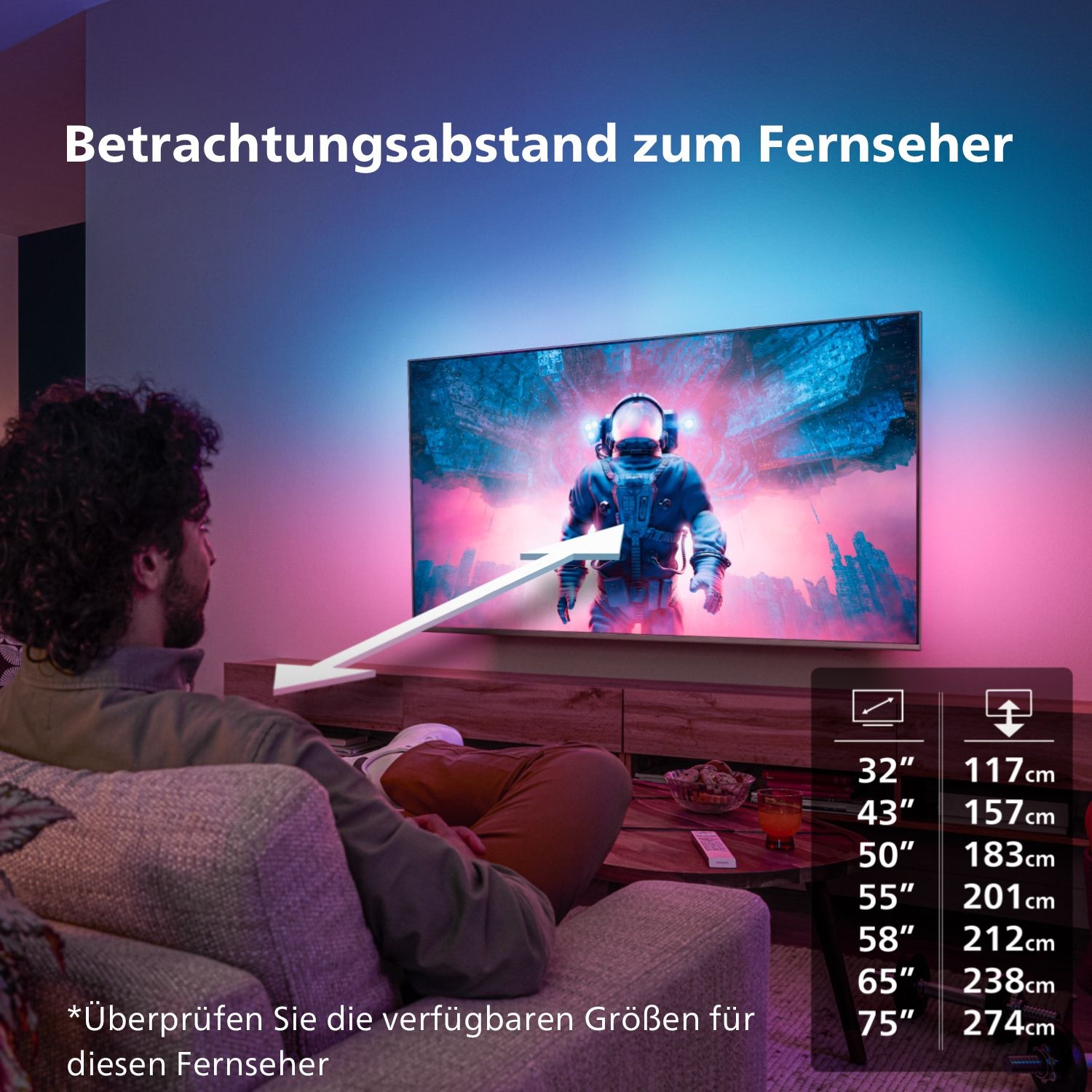 Philips LED-Fernseher, 164 cm/65 Zoll, 4K Ultra HD, Android TV-Smart-TV-Google TV
