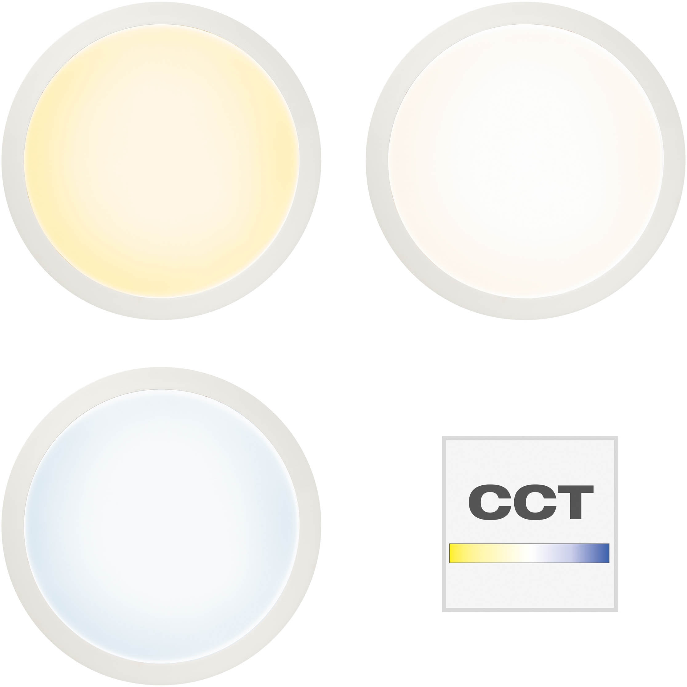 Brilliant LED Deckenleuchte »Abie« LED-Modul 1 Stk. Farbwechsler Ø 40 cm, RGB, dimmbar, CCT, Fernbedienung, Metall/Kunststoff, weiß