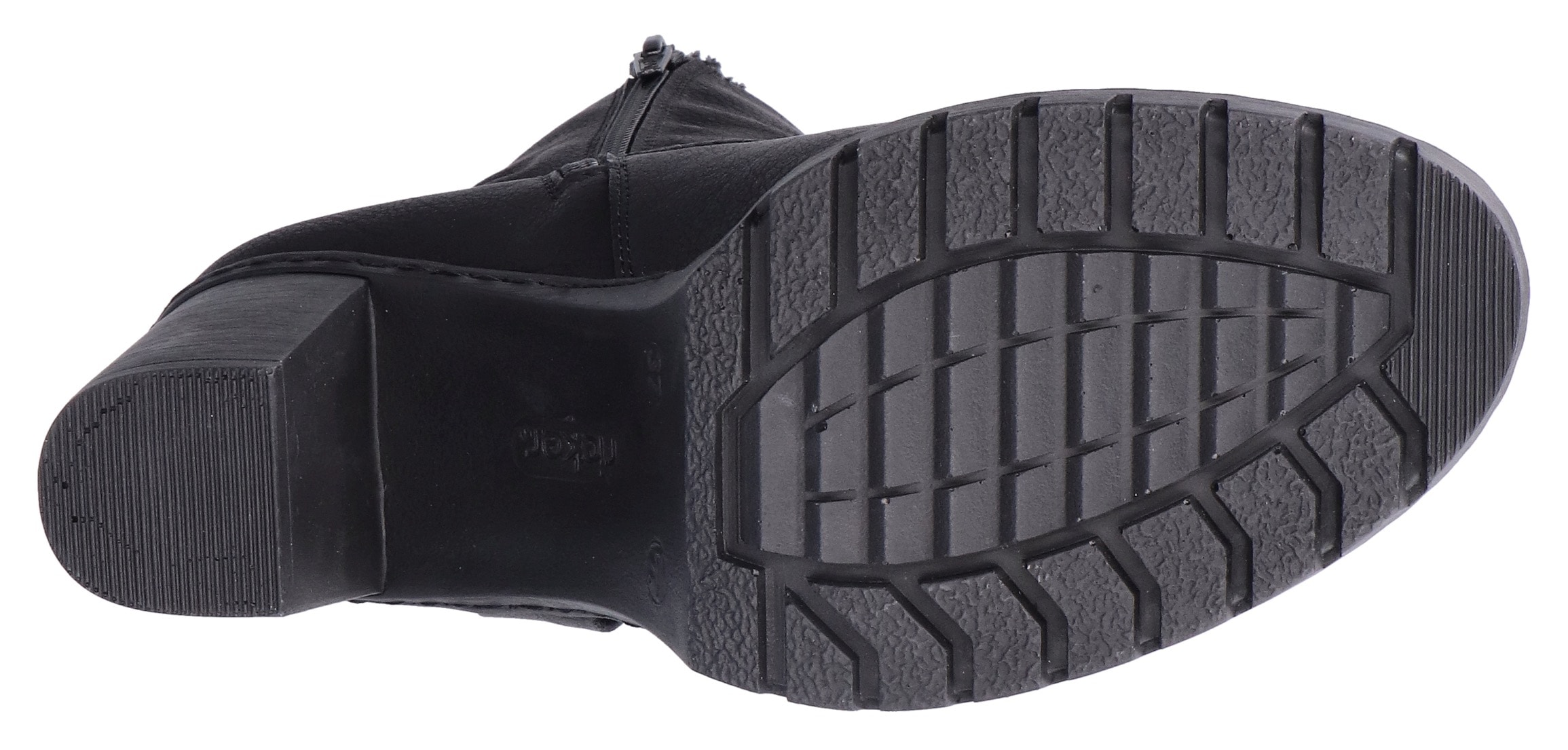 Rieker Westernstiefelette, Biker-Stiefelette, Blockabsatz, Warmfutter, mit gerafftem Schaft