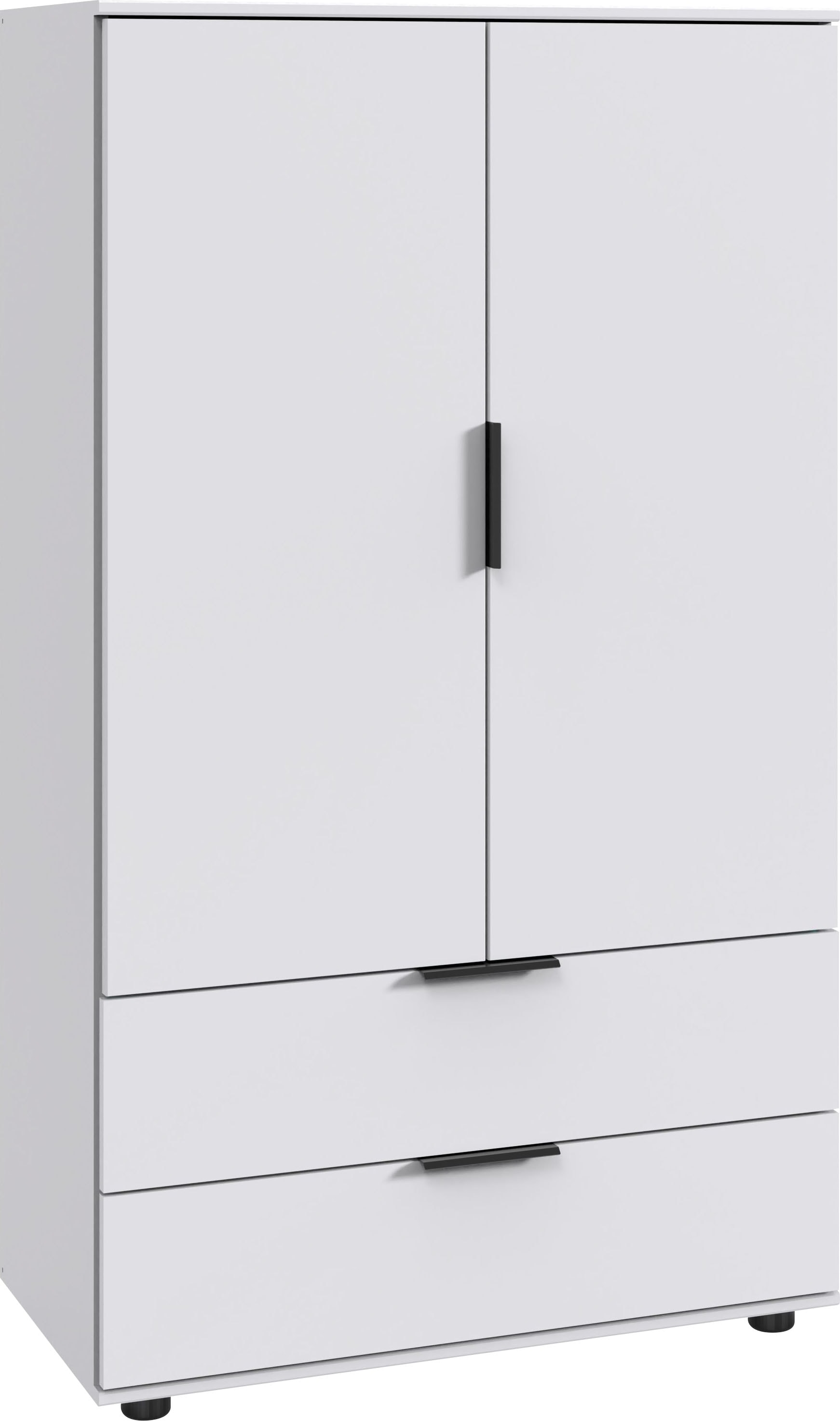 Wimex Wäscheschrank "Easy Plus Kleiderschrank Garderobe 2 Schubladen, 81 oder 130cm breit" in verschiedenen Farben, moderne Optik mit schwarzen Metallgriffen