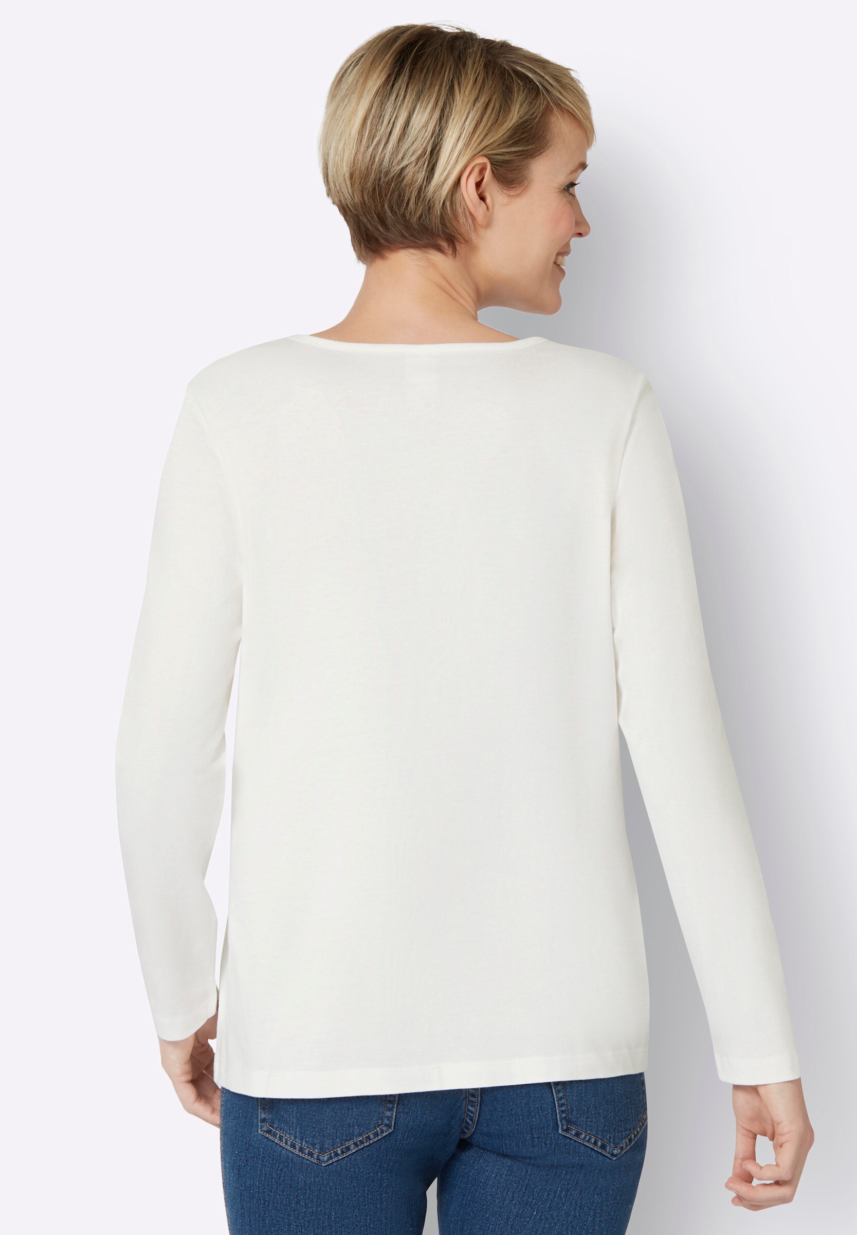 Sieh an! T-Shirt »Shirt Langarmshirt mit Schneeflocken-Druck«