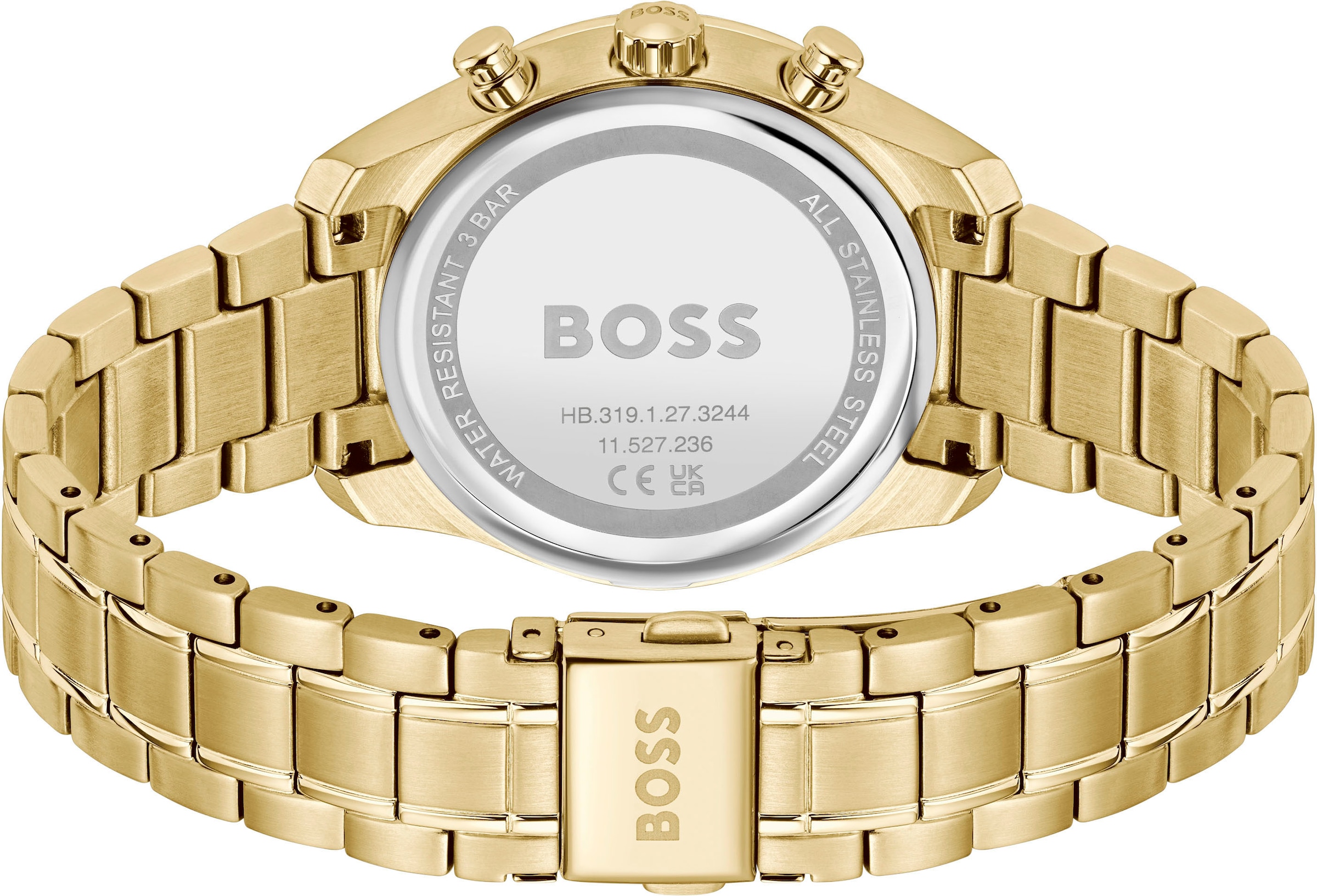 BOSS Multifunktionsuhr »GRAND TOUR LADIES«, Quarzuhr, Armbanduhr, Damenuhr, Edelstahlarmband