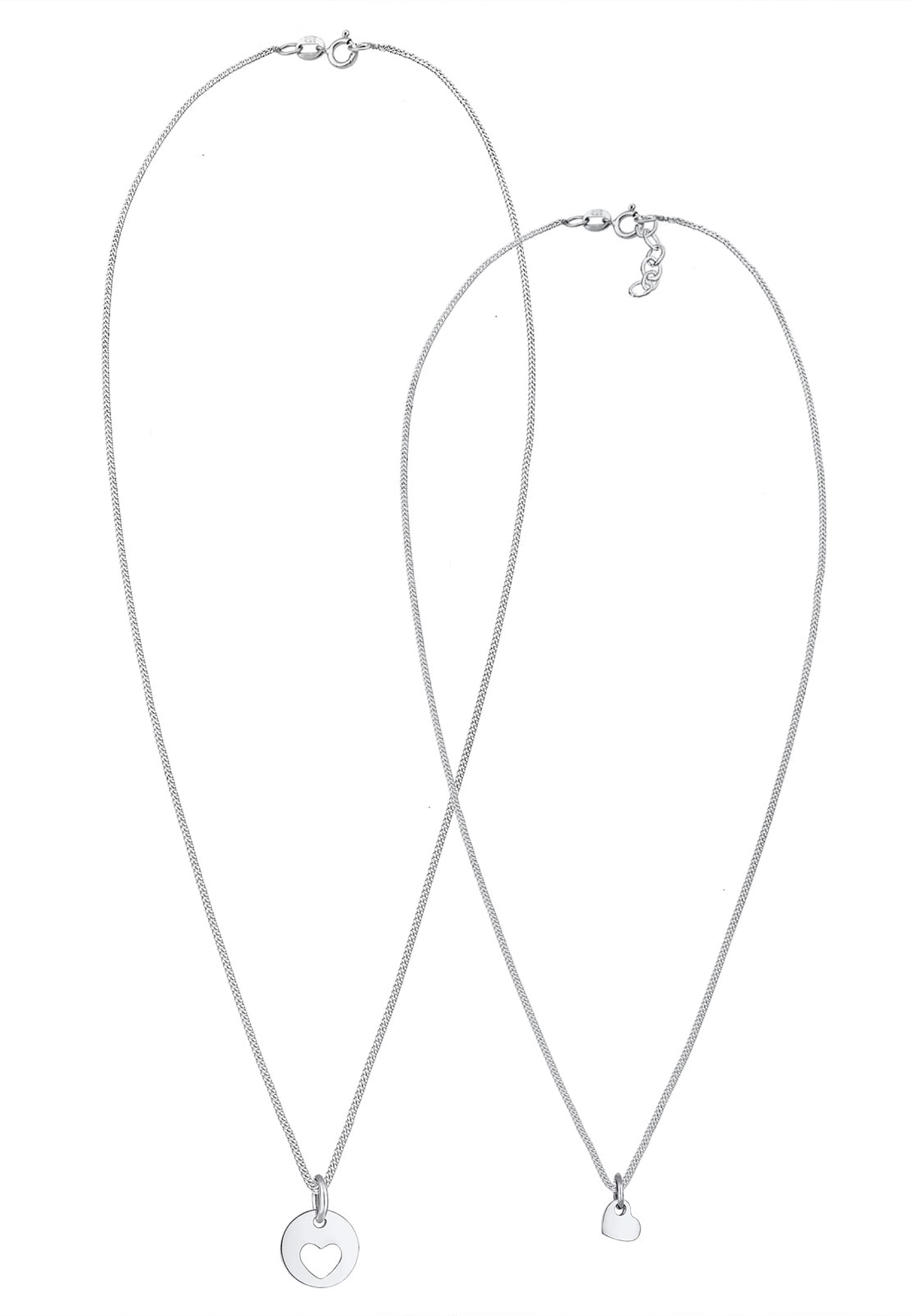 Elli Ketten-Set »Halskette Herz Mutter Kind Cut Out Münze 925 Silber«