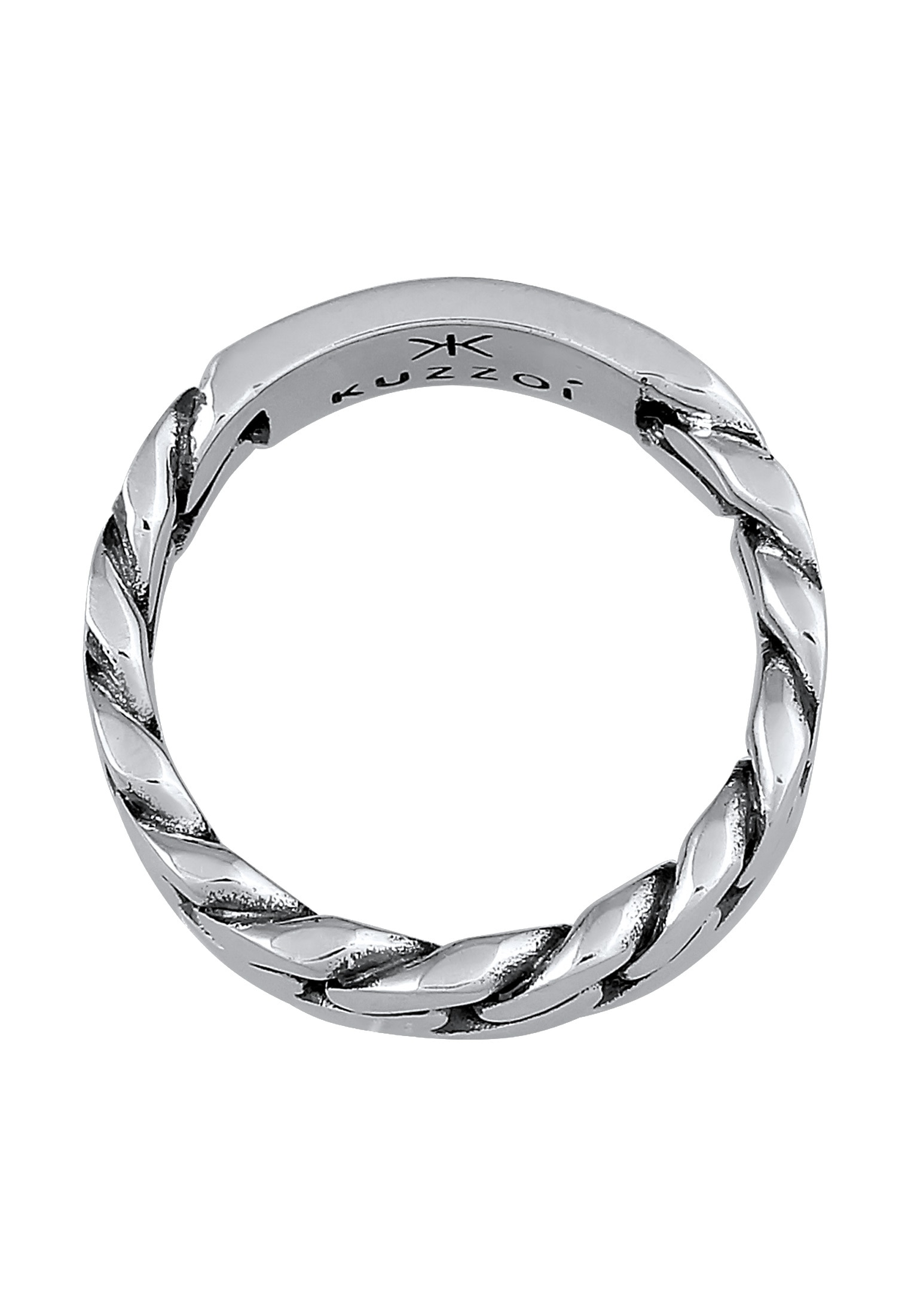 Kuzzoi Silberring »Ring Herren Siegelring Panzer Glieder Platte 925 Silber«