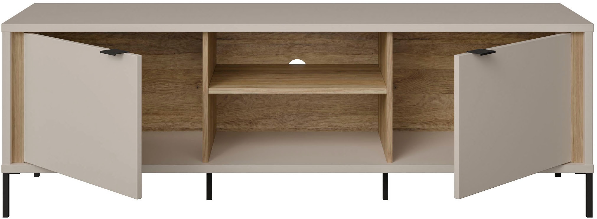FORTE TV-Board »Forte Seravel TV Schrank 160, Elegantes Lowboard, Beleuchtung optional« B/H/T 158,8/52/41,5 offener Stauraum