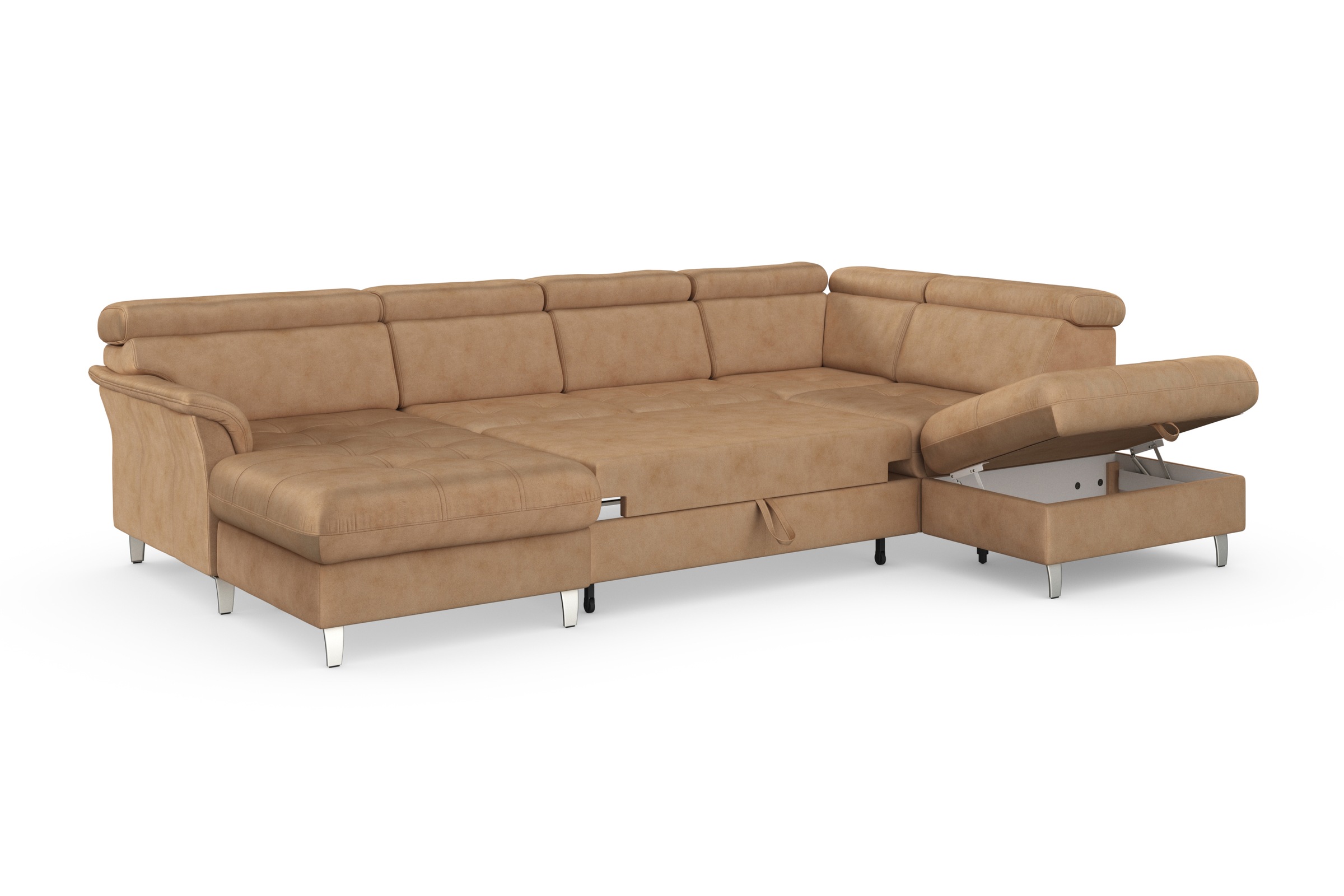 sit&more Wohnlandschaft »Marano U-Form«, inklusive Kopfteilverstellung, wahlweise mit Bettfunktion, Bettkasten
