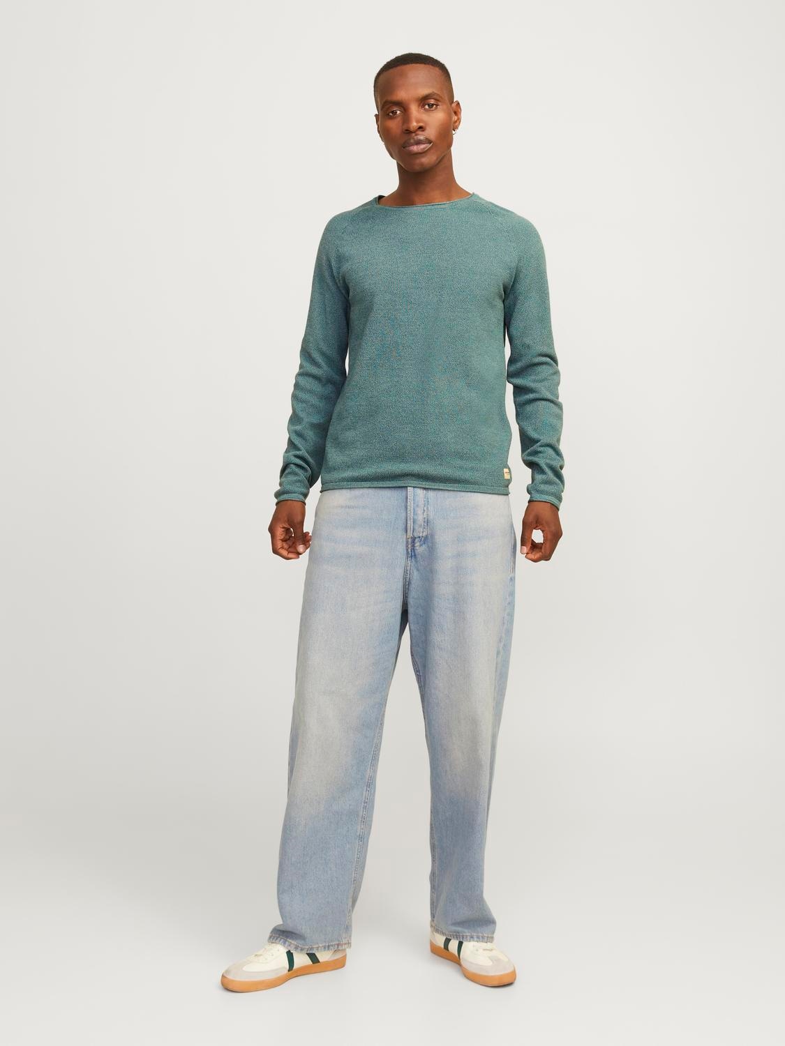 Jack & Jones Rundhalspullover »JJEHILL KNIT CREW NECK NOOS«, aus Strukturstrick