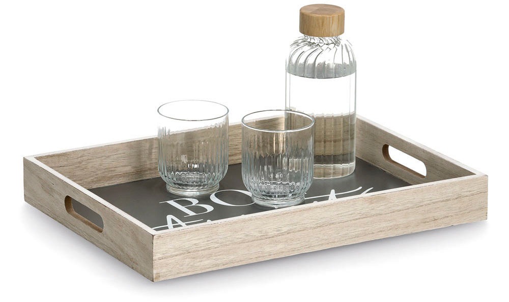 Zeller Present Tablett mit Aufdruck Bon Appetit, 2 Grifflöcher