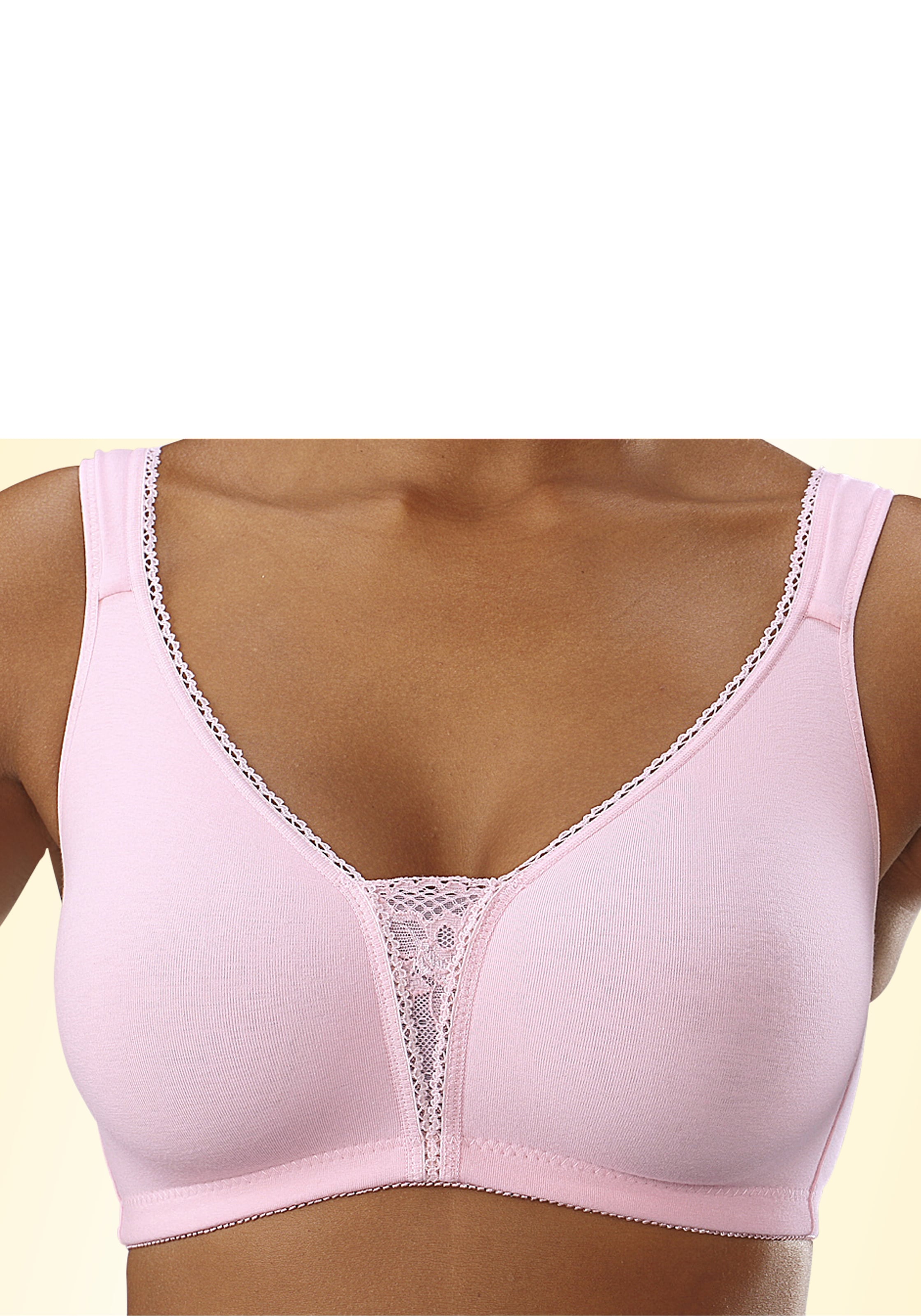 petite fleur by Lascana Soft-BH Packung,  ohne Bügel, Baumwolle mit Spitzen-Details, große Größen, bequemer BH