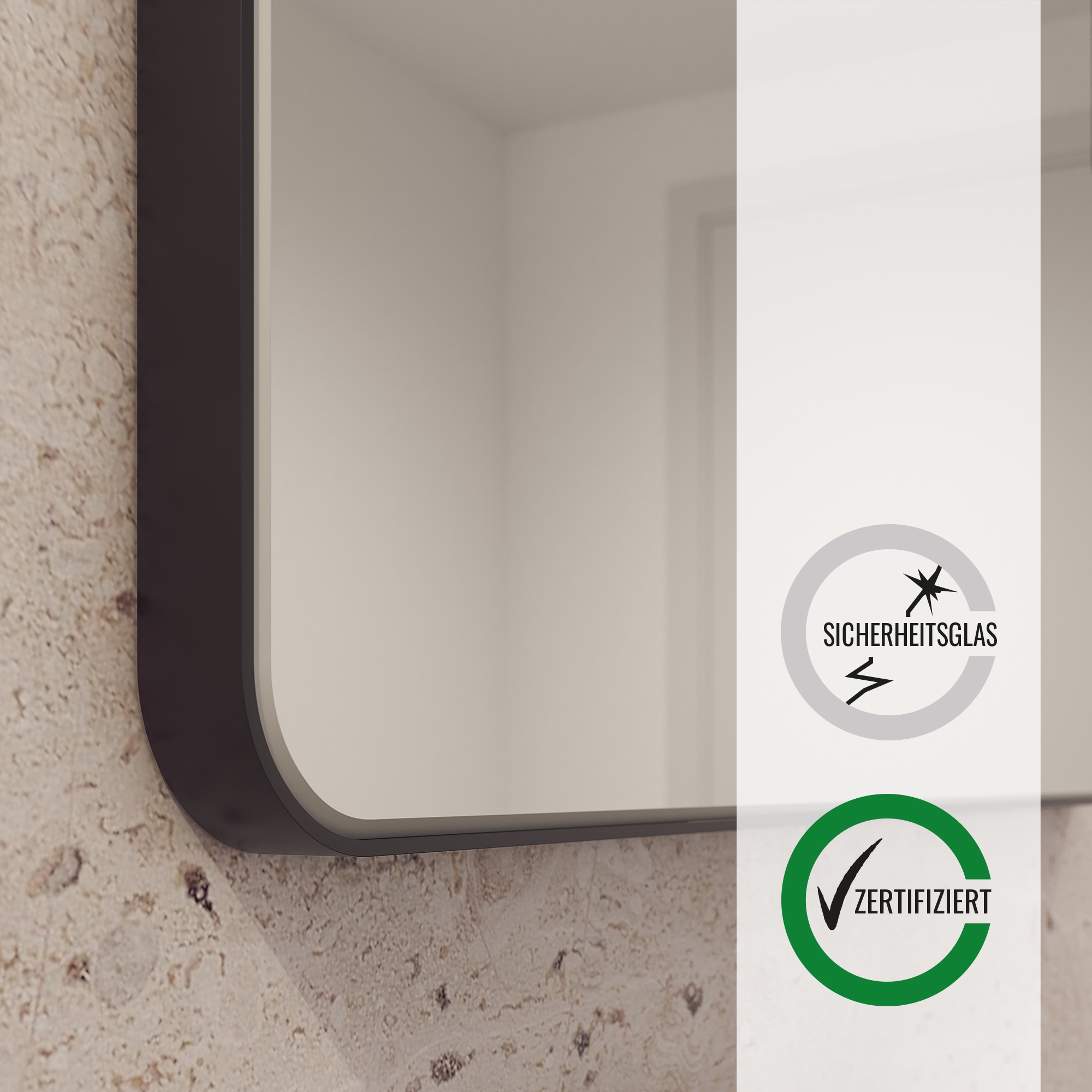 Loevschall Spiegel »Refine, Wandspiegel für alle Raumtypen, Stilvoller Rahmen,«, Spiegel für Schlafzimmer, Wohnzimmer, Garderobe, Flur und Badezimmer