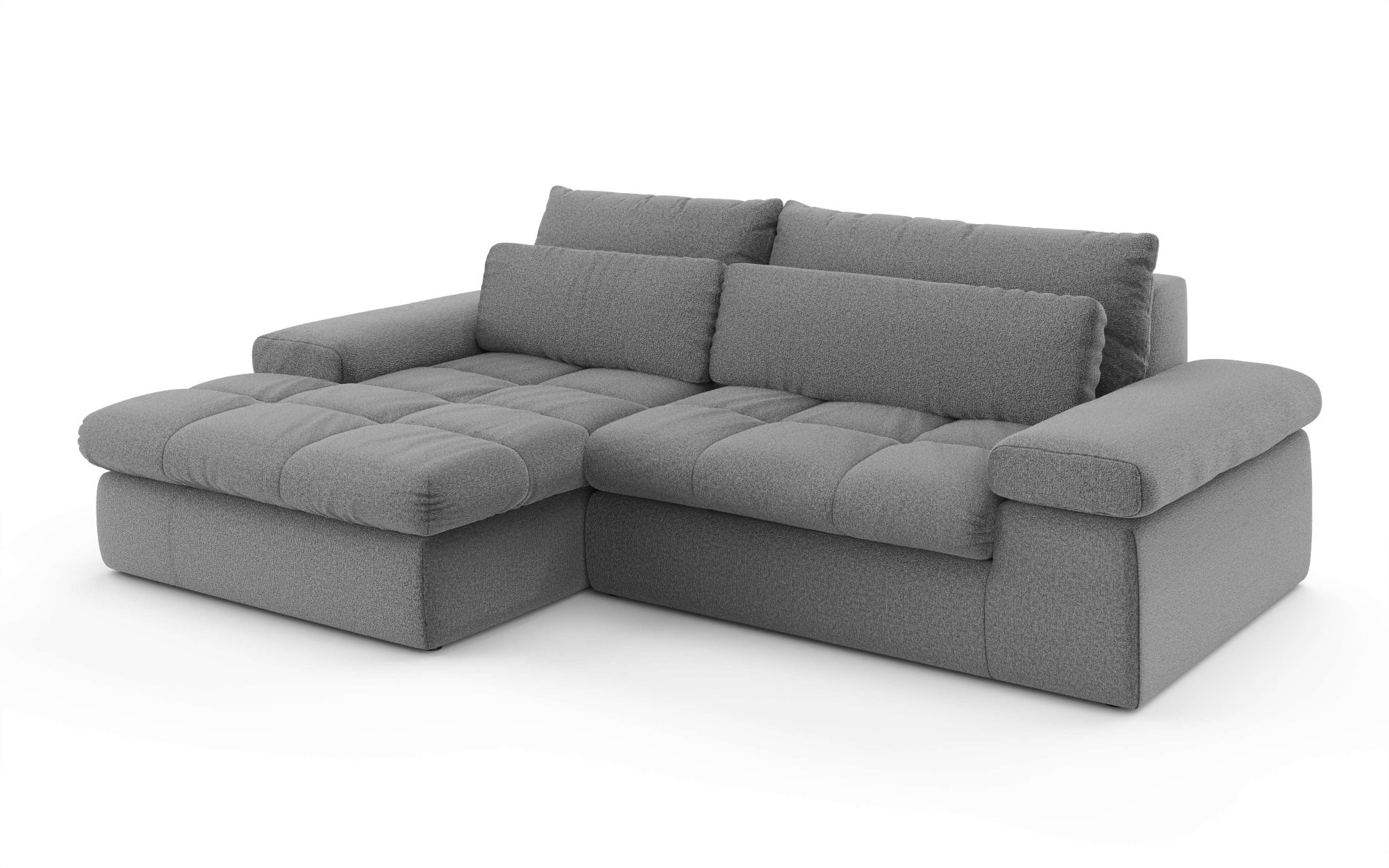 Home affaire Ecksofa »ALVERIE mit Recamiere, moderne Steppung, Maße: B/T/H 274/203/106 cm«, L-Form mit Wellenunterfederung, mit 4 Rückenkissen, pflegeleicht Stoff