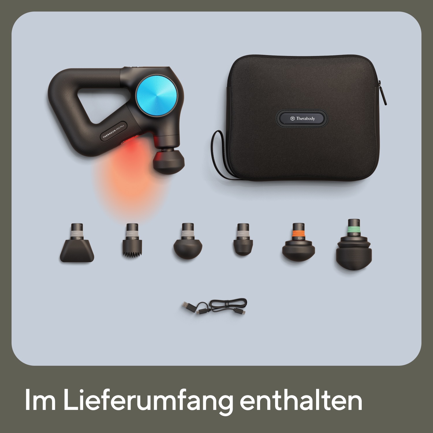 Therabody Massagepistole »Theragun PRO Plus Schmerzlinderung, Regeneration, wissensch. erwiesen«, Massage-, Vibrations-, Wärmetherapie, Pulsmessung, App-Steuerung