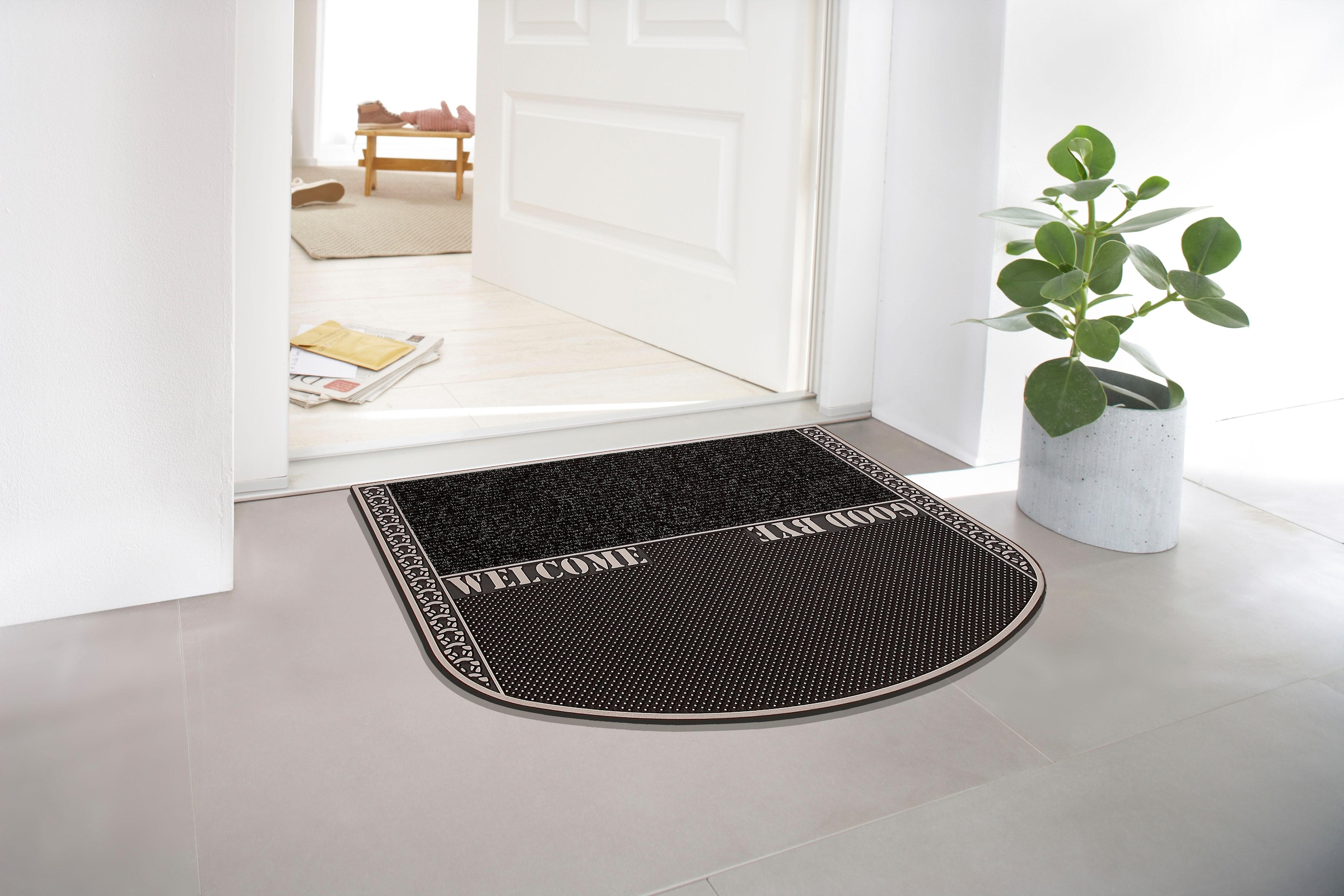 Home2Fashion Fußmatte »TC Out«, Outdoor Schmutzfangmatte, Clean In robust, geeignet rechteckig, mit Spruch, & In- und