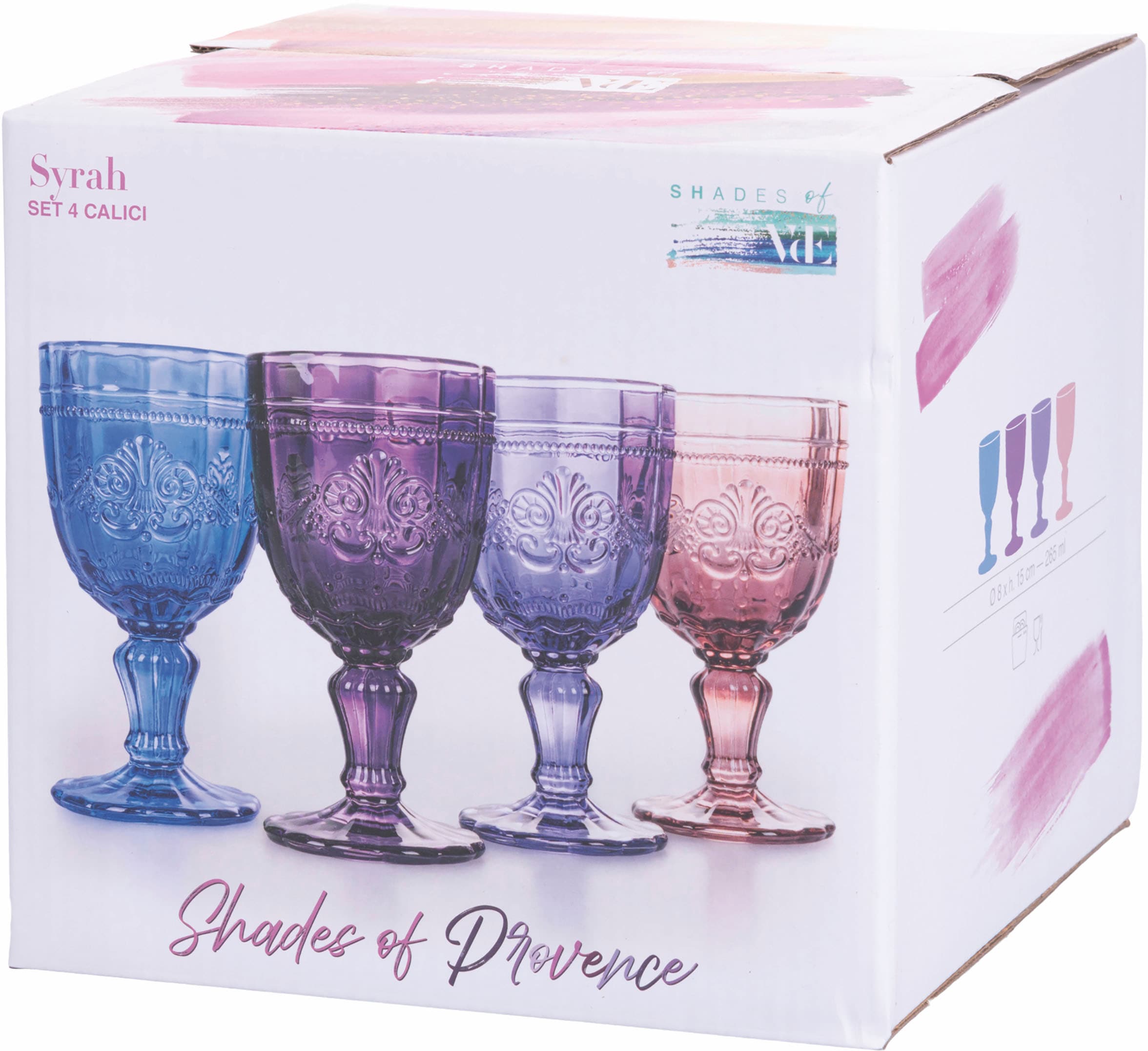 Villa d'Este Weinglas »Syrah Provence«, (Set, 4 tlg.), Gläser-Set, 4-teilig, Inhalt 265 ml