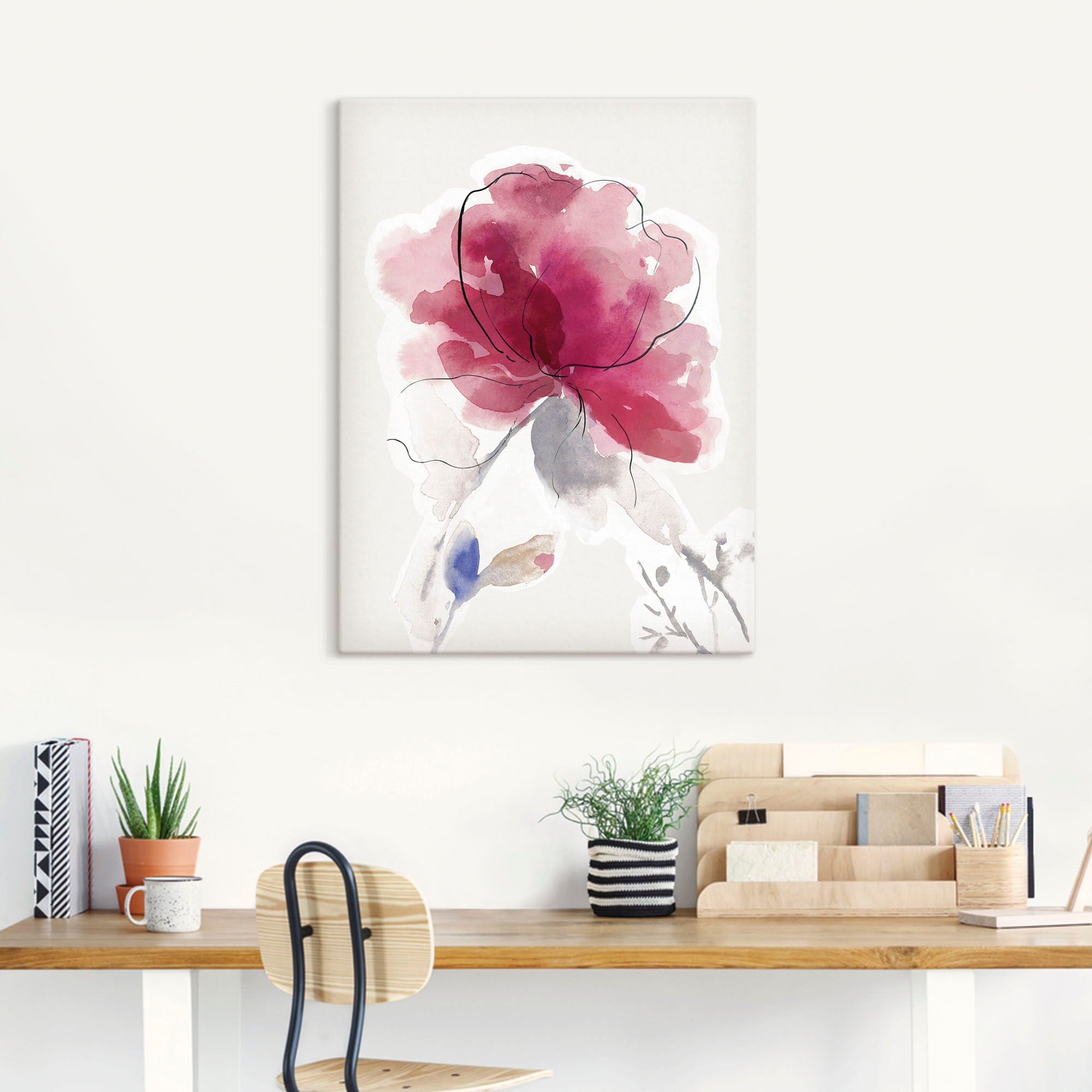 Artland Wandbild »Rosige Blüte II.« Blumenbilder 1 Stk. tlg. als Alubild, Outdoorbild, Leinwandbild, Poster in verschied. Größen