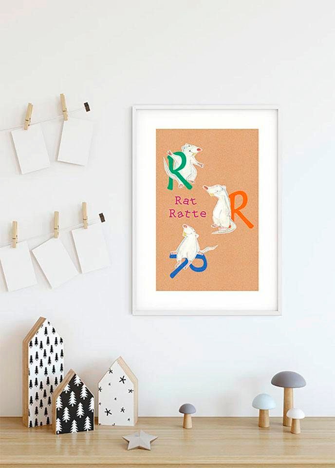 Komar Bild »ABC Animal R«, Buchstaben, (1 St.), Wandbild zur Dekoration - ohne Rahmen