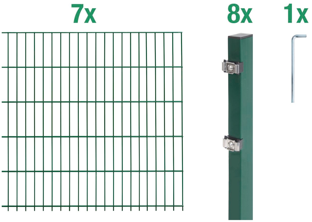 Alberts Doppelstabmattenzaun »Grundset«, Höhe: 80-160 cm, Gesamtlänge: 4-30 m, zum Einbetonieren