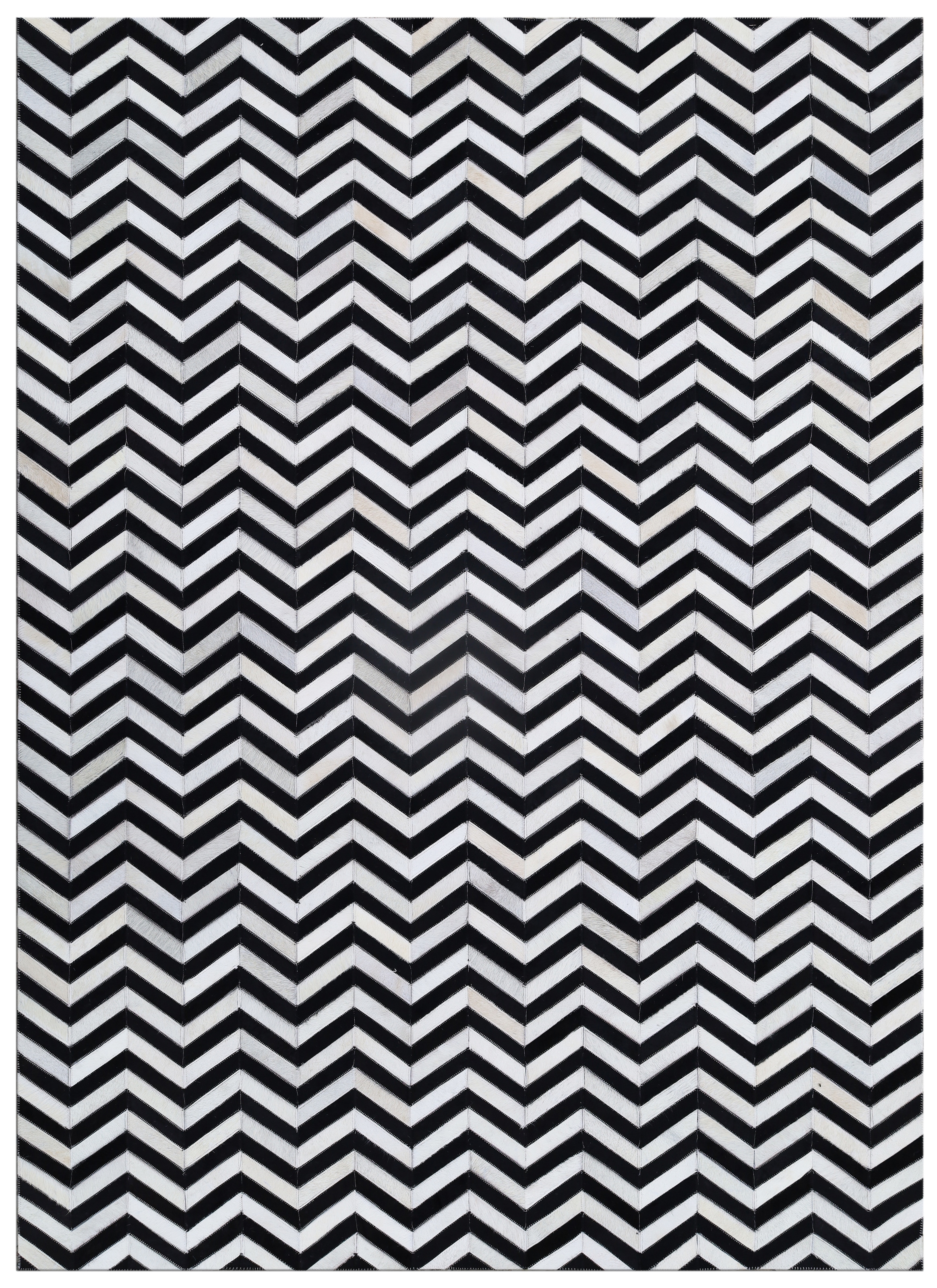 Myflair Möbel & Accessoires Fellteppich »ZEBRA EDGE, echtes Rinderfell« rechteckig 10 mm Höhe handgenäht, Naturprodukt, Zickzack Muster, natürliche Struktur