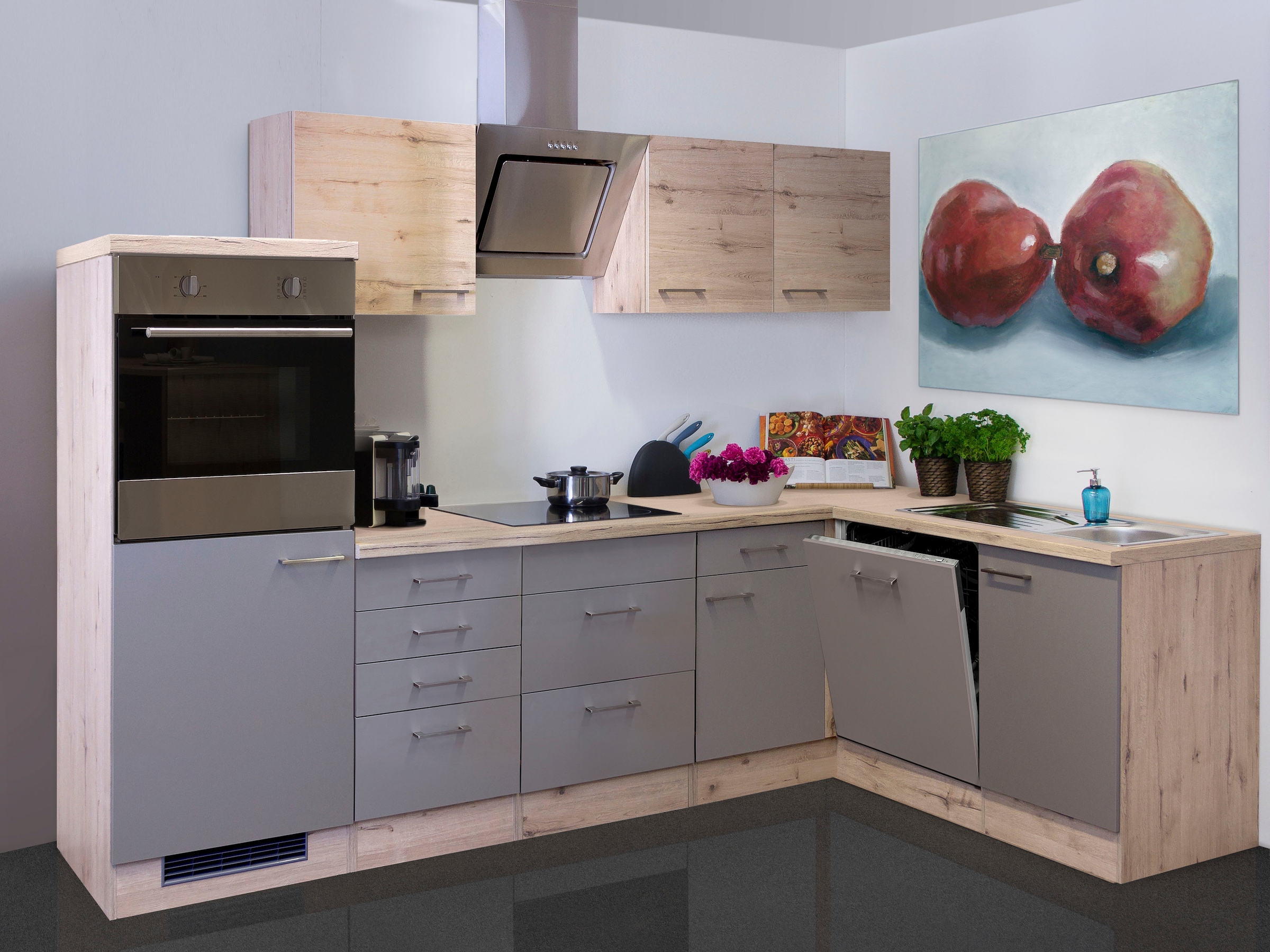 Flex-Well Küche »Riva«, wahlw. mit E-Geräten, Stellmaß 280x170 cm, viele  Farbvarianten auf Raten bestellen
