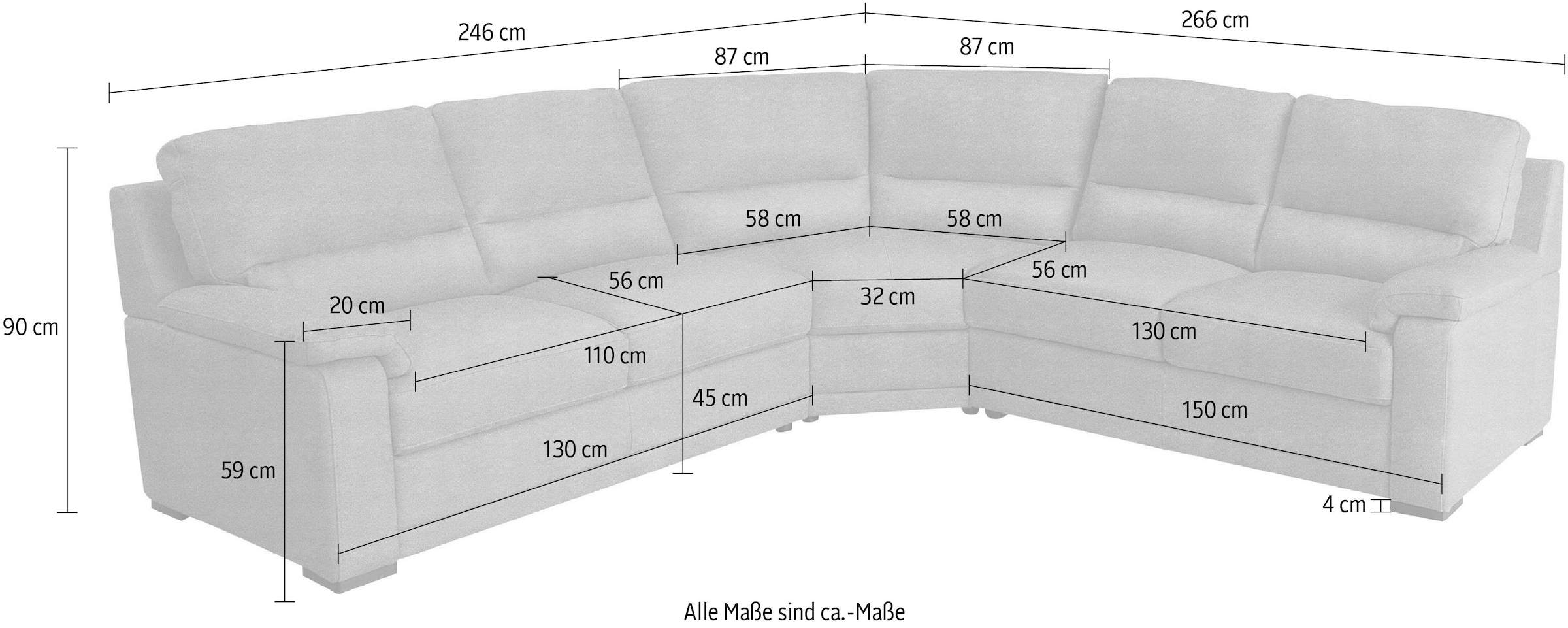 Egoitaliano Ecksofa »Doris, modernes Designerecksofa in hochwertigen Microfaserqualitäten« edle Detailverarbeitung, wahlweise fleckenabweisend oder in Lederoptik