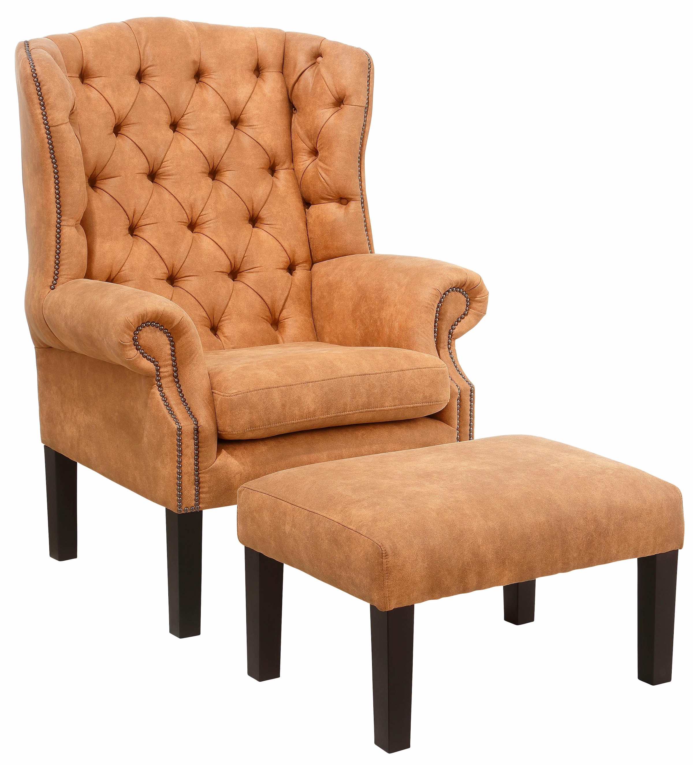 Home affaire Sessel »Bedford Ohrensessel Chesterfield«, mit aufwendiger Knopfheftung und geschwungenen Armlehnen
