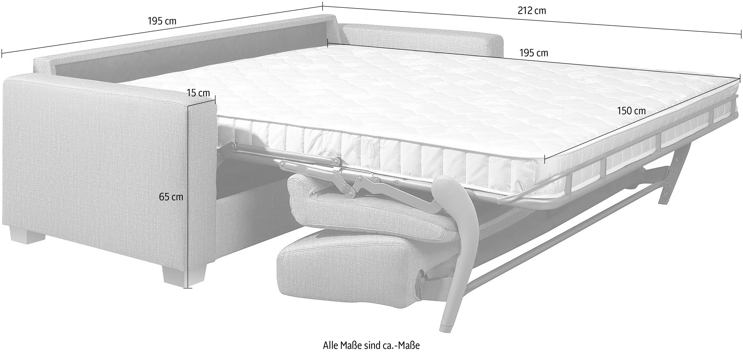 alina Schlafsofa »Verdi«, mit echter Kaltschaummatratze, zum Ausklappen, Breite 195 cm