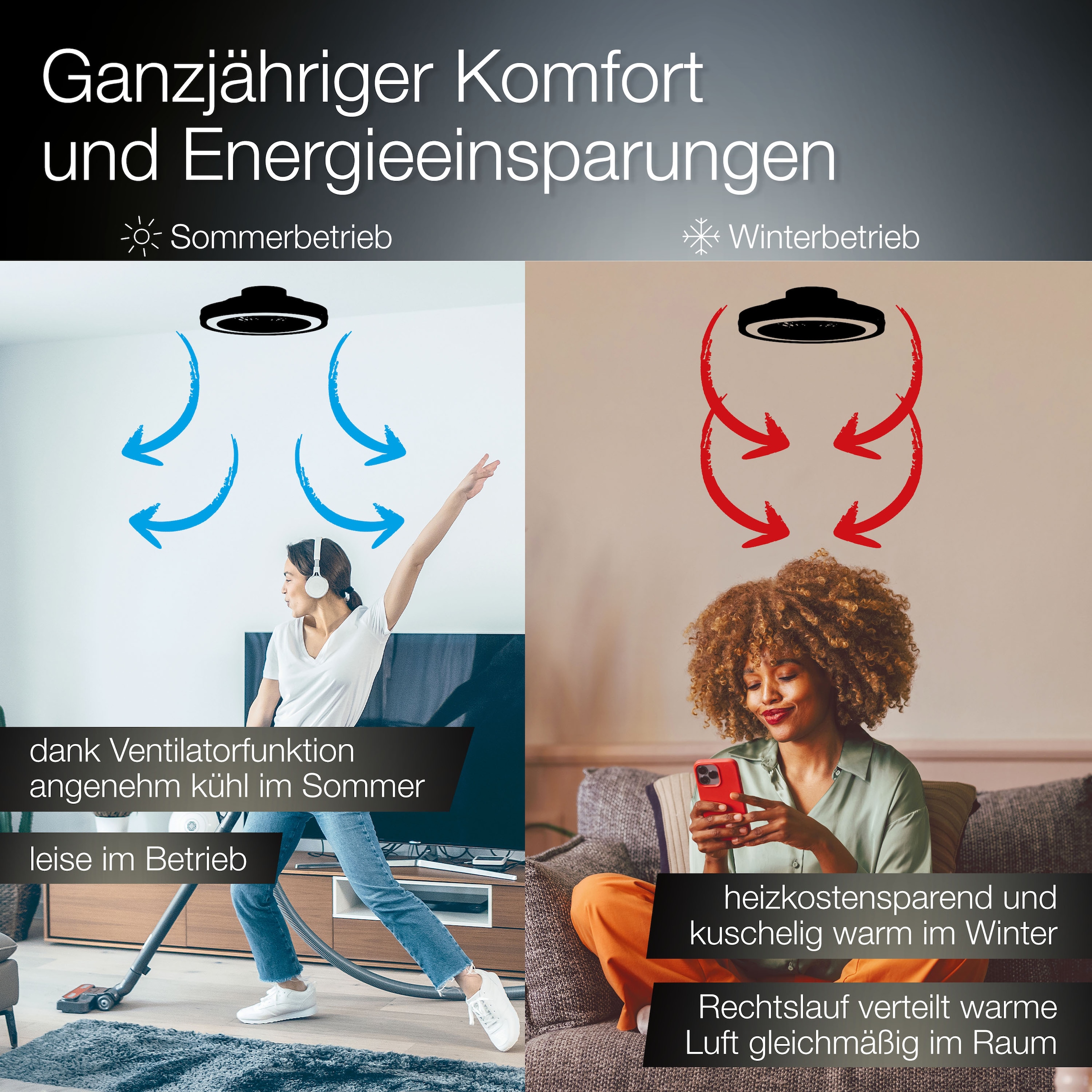 Brilliant LED Deckenleuchte »Mazzaro Deckenventilator« 1 Stk. warmweiß - kaltweiß Deckenlampe, Ventilator, 48,5 cm, digitales RGB, CCT, dimmbar