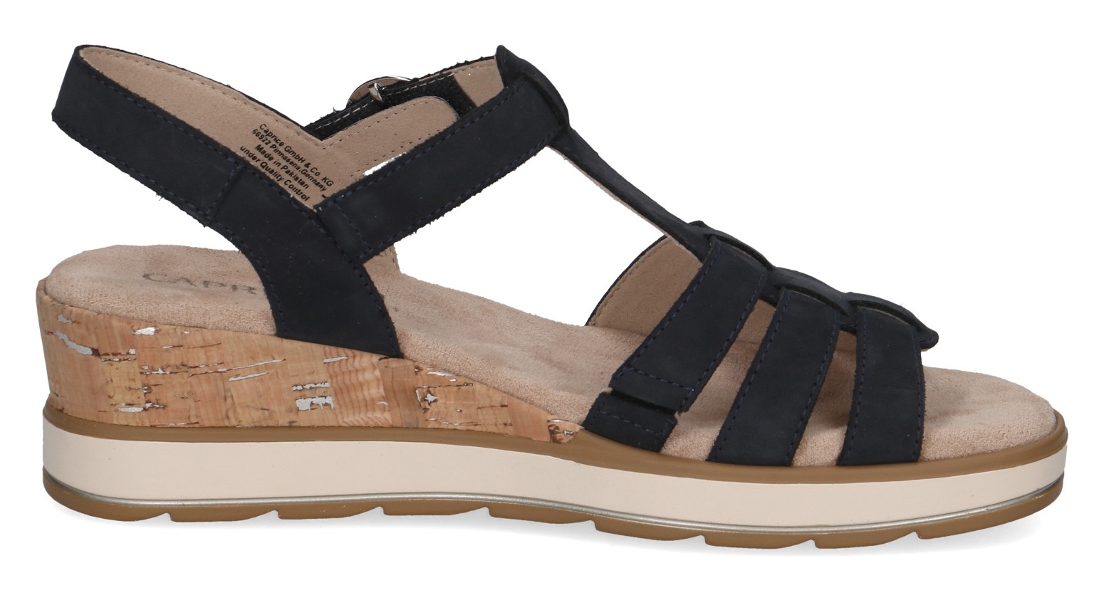 Caprice Keilsandalette, Riemchensandale, Bequemschuh, Sommerschuh mit Zierschnalle