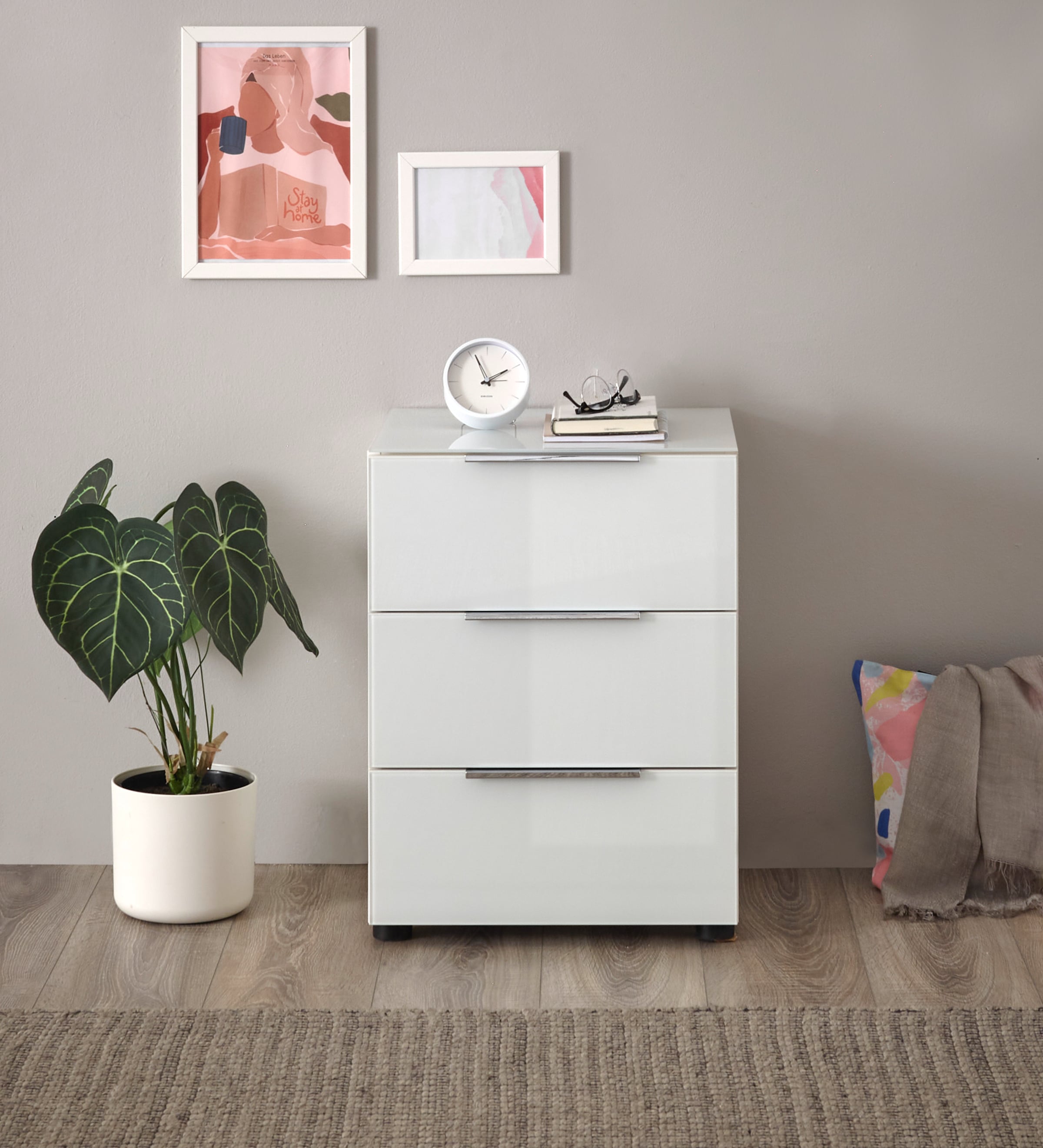 HBZ Nachtkommode »Santorin Nachtkonsole, BxHxT 45x61x40 cm«, (1 St.), Breite 45cm, Softclose für Schubkästen, Melaminbeschichtung