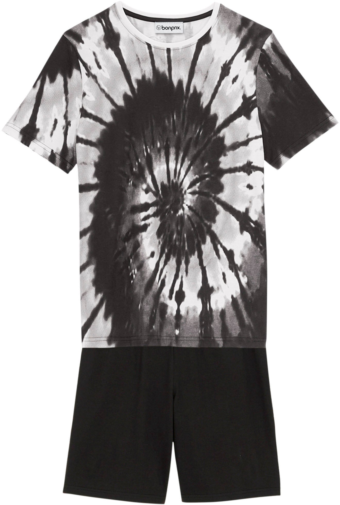 bonprix T-Shirt »T-Shirt und Jersey-Bermuda (2-tlg.Set) aus reiner Baumwolle« Set, 2 Stk. Regular Fit, Kurzarm, aus Baumwolle, im 2-teiligen Set