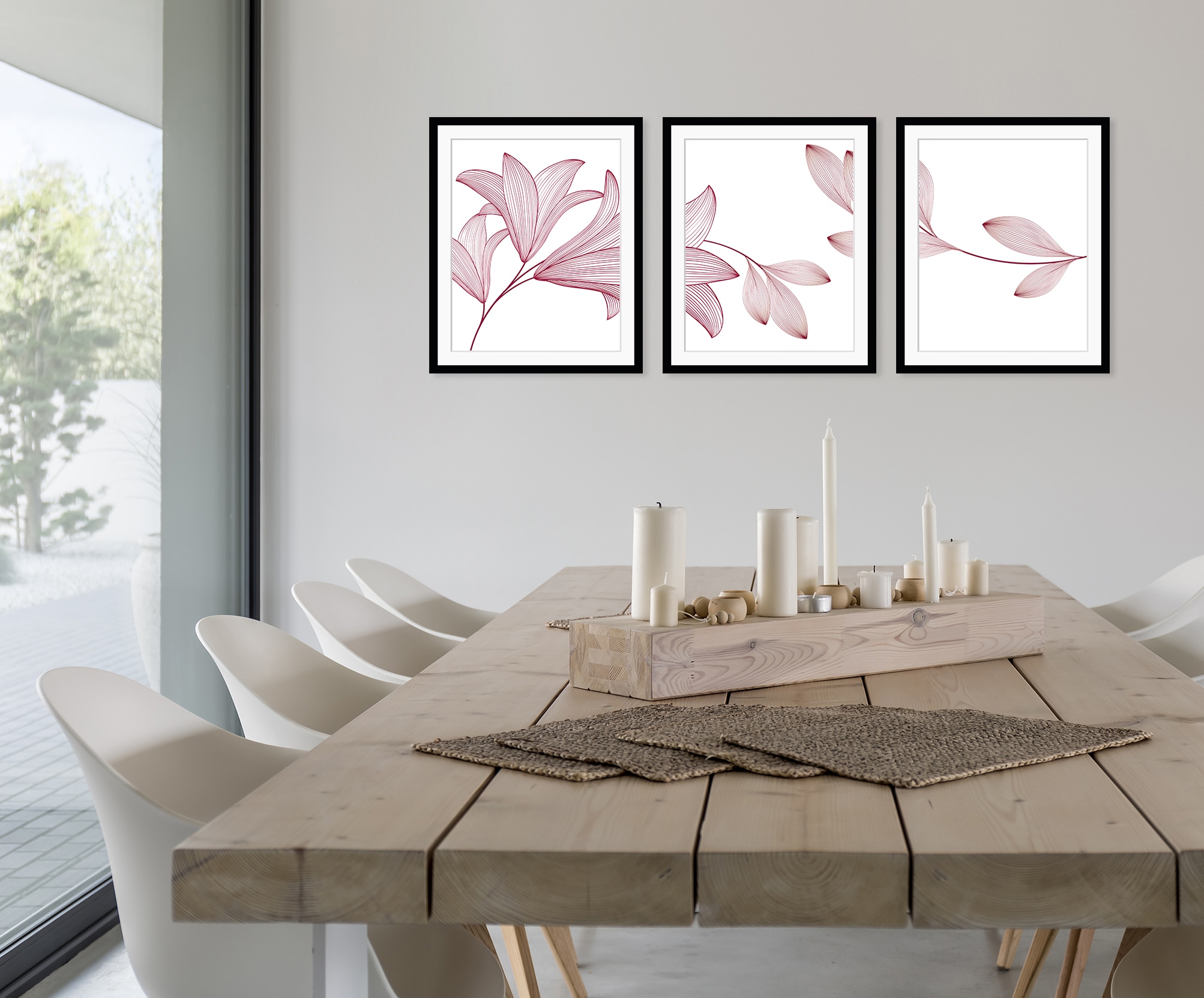 queence Bild »Imsa« Blumen | Blumenbilder | Kunst Set,  gerahmt, Blumen