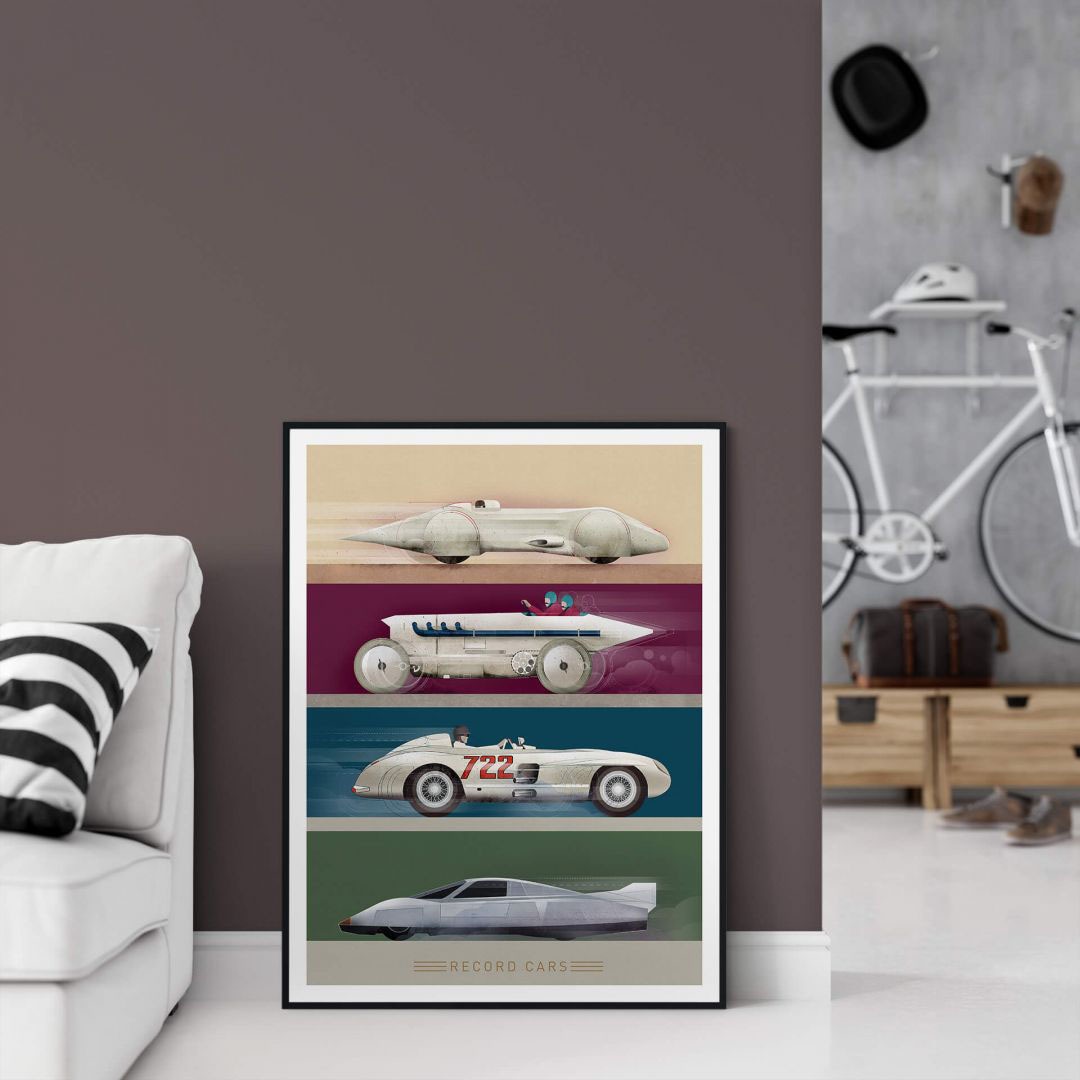 Wall-Art Poster »Vintage Auto auf (1 Wandposter Bild, Autos, Raten Rennwagen«, Wandbild, St.), kaufen Retro Poster