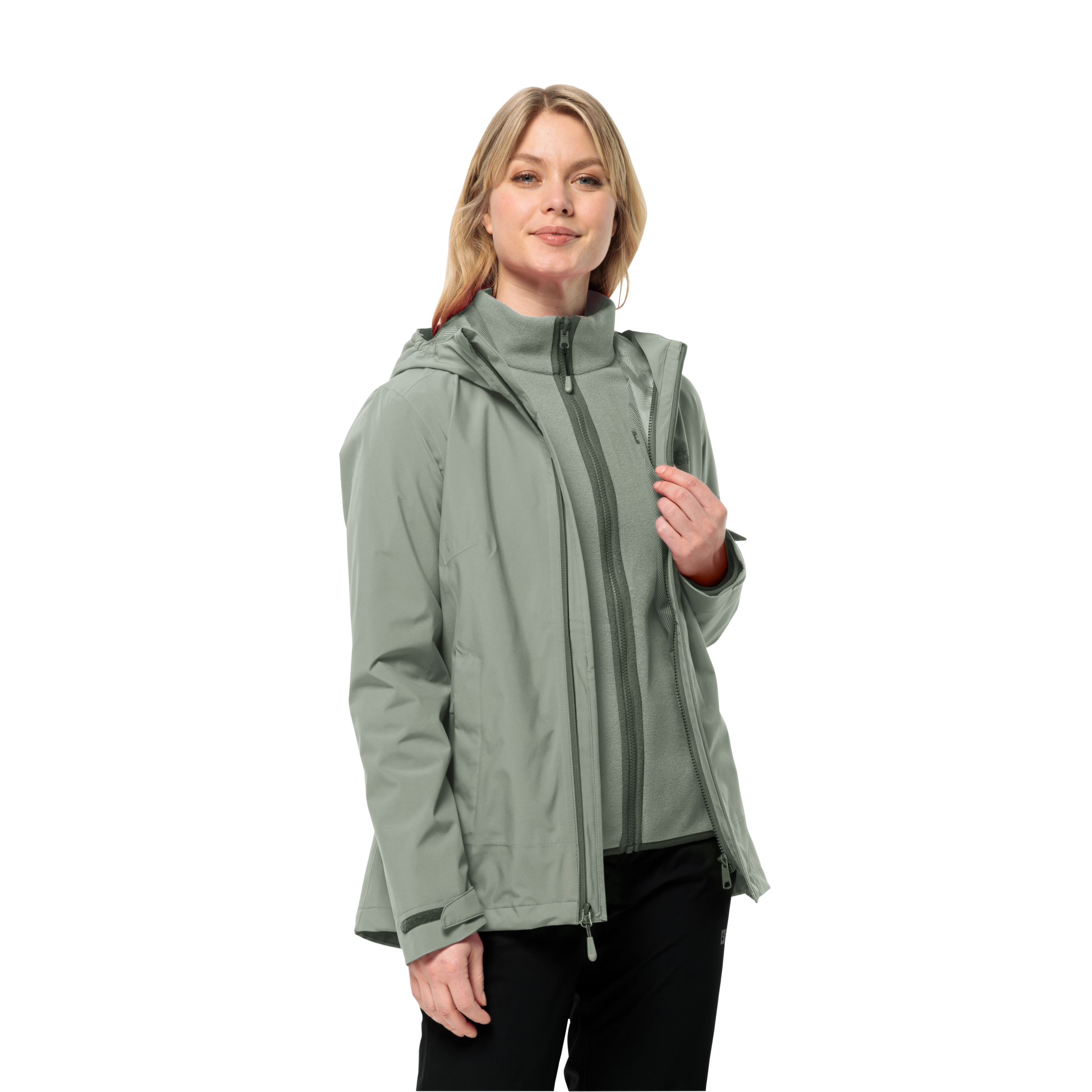 Jack Wolfskin 3-in-1-Funktionsjacke »MOONRISE 3IN1 JKT W«, mit Kapuze, mit wasserabweisenden Reißverschlüssen