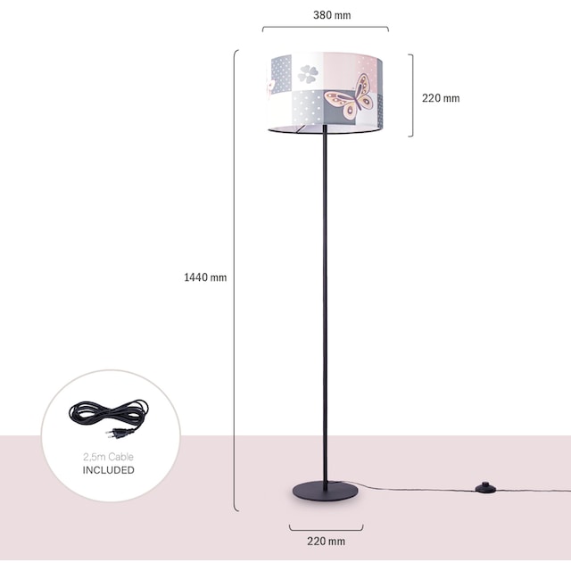 Paco Home Stehlampe »Cosmo 220«, 1 flammig-flammig, Lampe Kinderzimmer  Kinderlampe Babyzimmer E27 Schmetterling Blumen online kaufen | mit 3  Jahren XXL Garantie