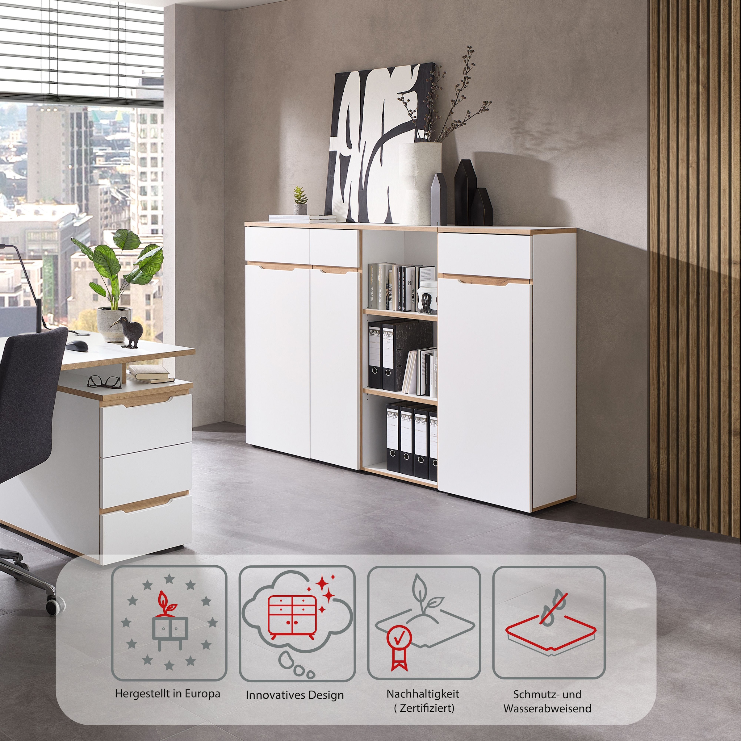 Innostyle Aktenregal »Memphis Büroregal,45x122x38cm (B/H/T)«