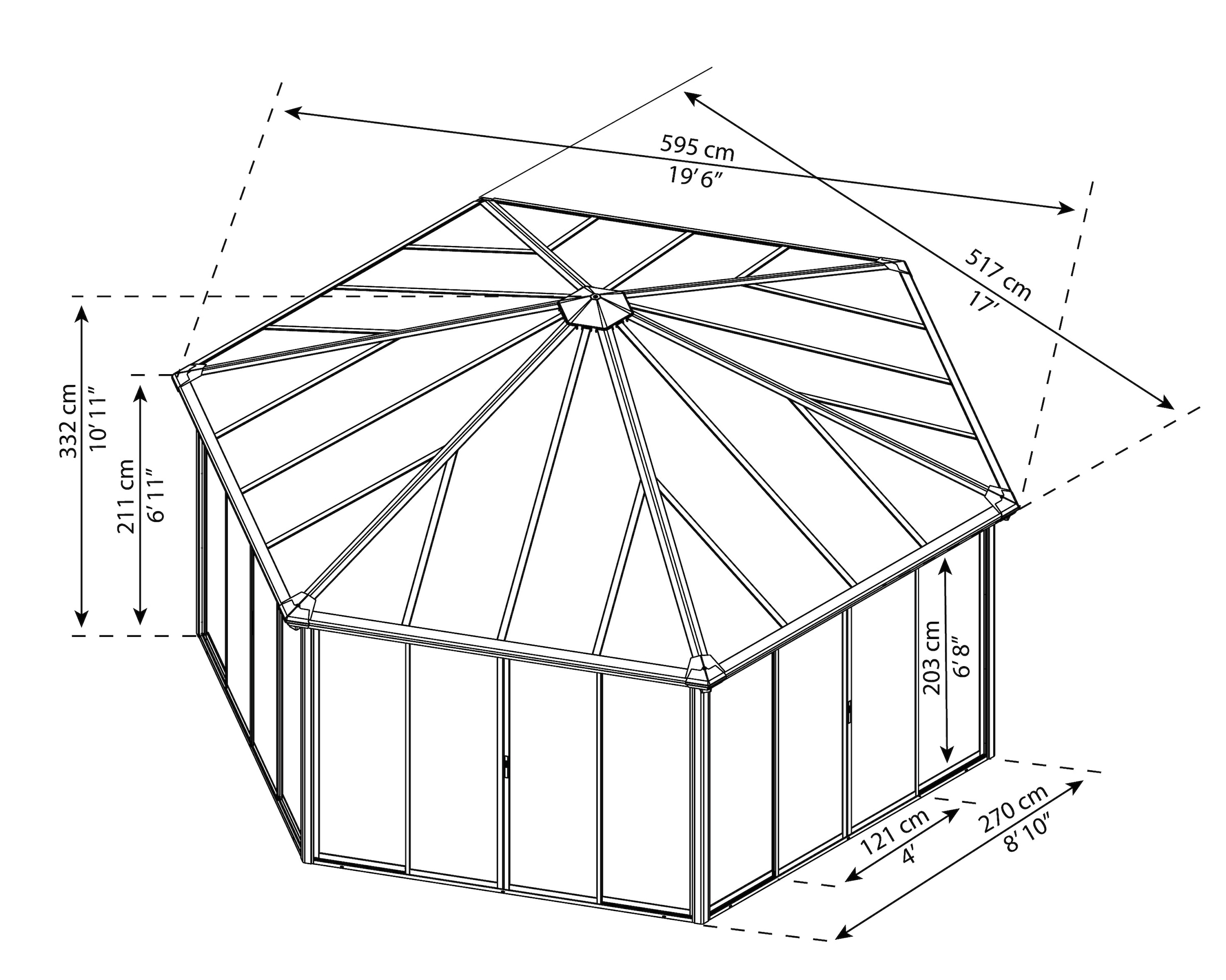 Palram - Canopia Pavillon »Garda«, BxT: 517x595 cm