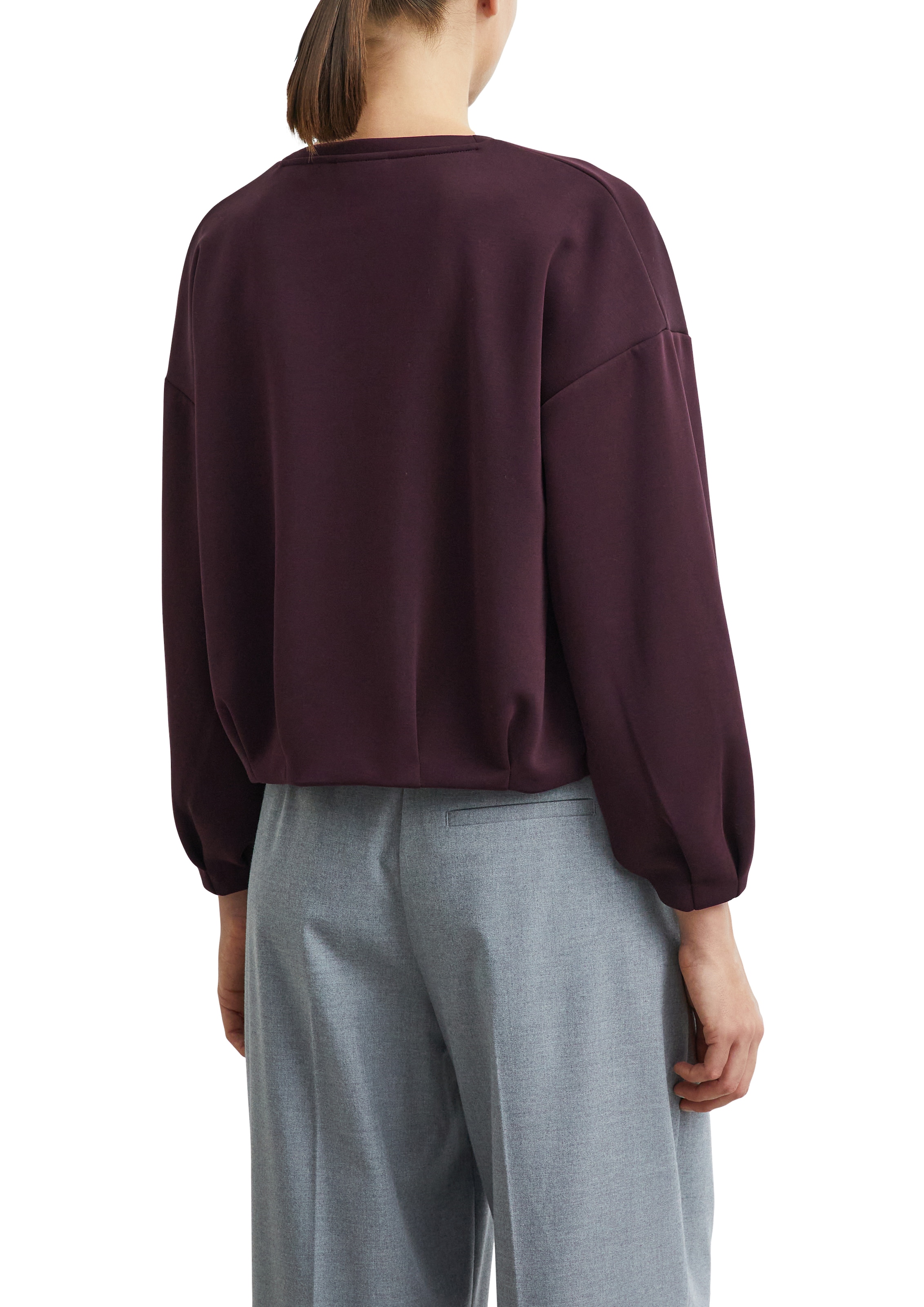 Comma Sweater , kurz geschnitten / Rundhals / Viskose-Stretch
