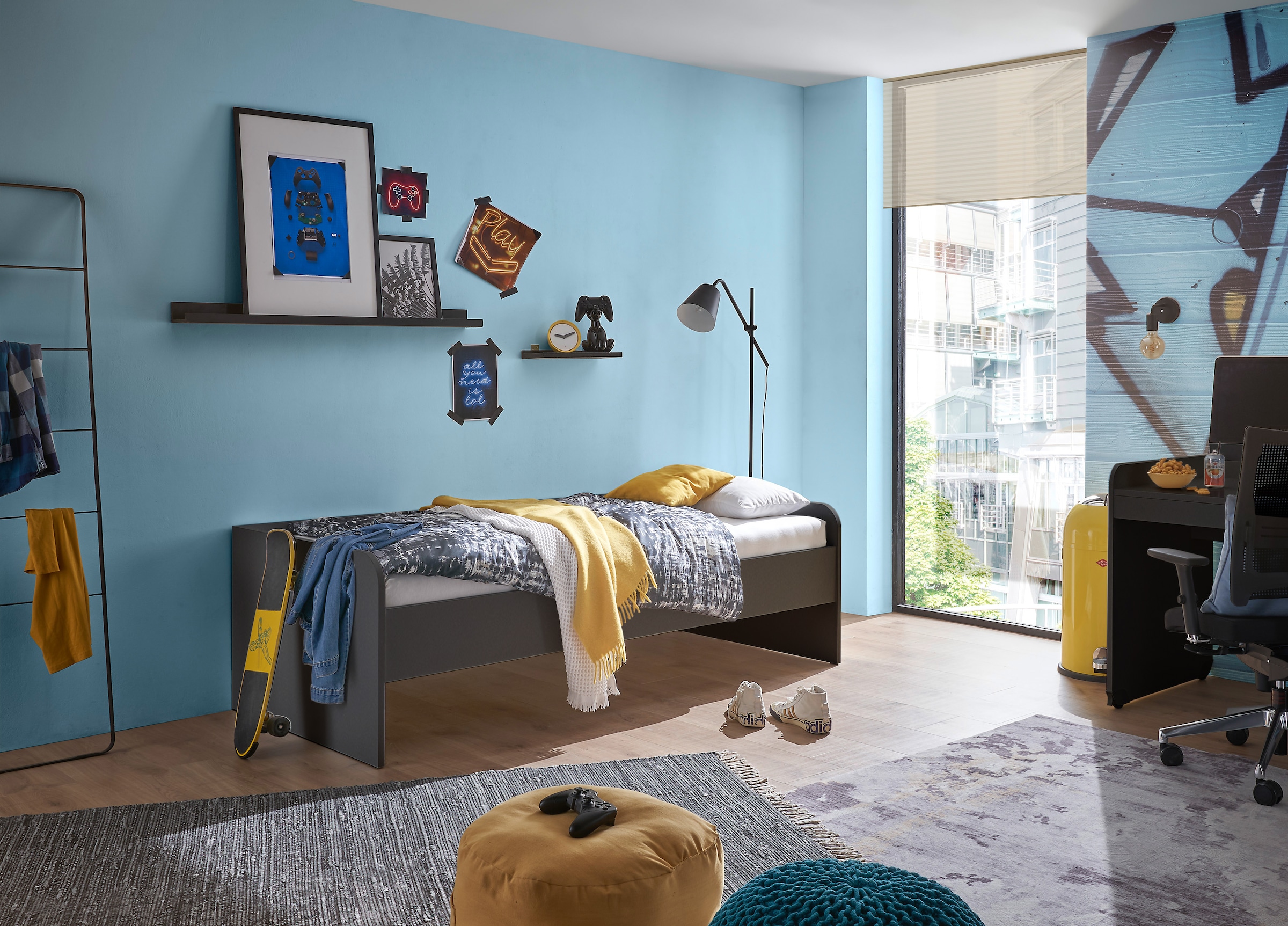 Begabino Bettgestell »Karla Einzelbett, Jugendbett«, 90x200 cm, Bett in 3 Farbausführungen
