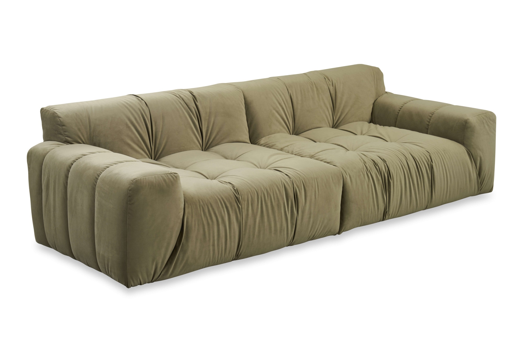 INOSIGN 3-Sitzer »Calmara, Breite 286 cm, weicher Lounge-Sitzkomfort«, bodentief, Samt oder Chenille, mit Knopfsteppung