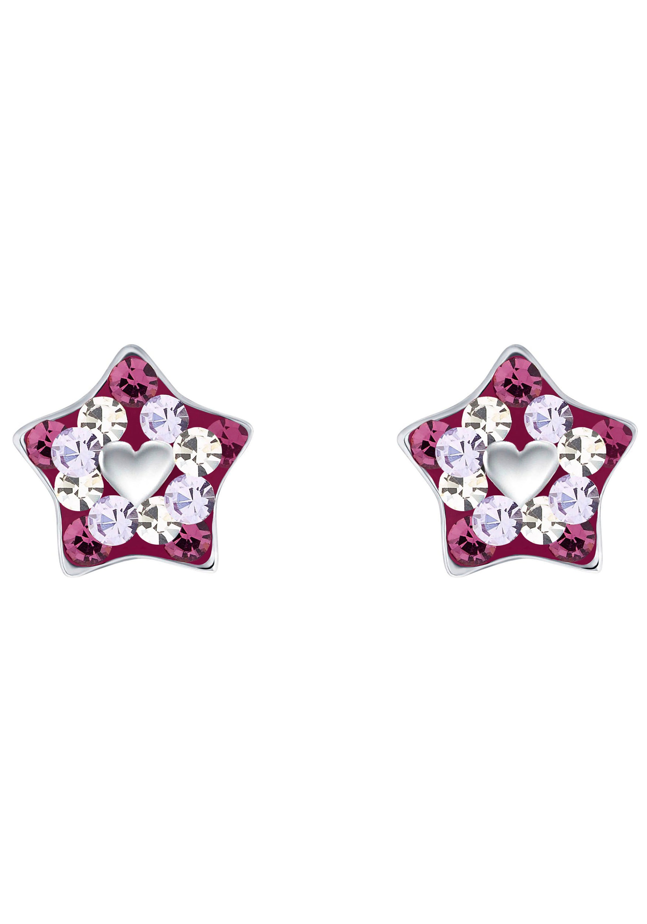 Prinzessin Lillifee Paar Ohrstecker »Stern mit Herz, 2035299«, mit Preciosa Crystal