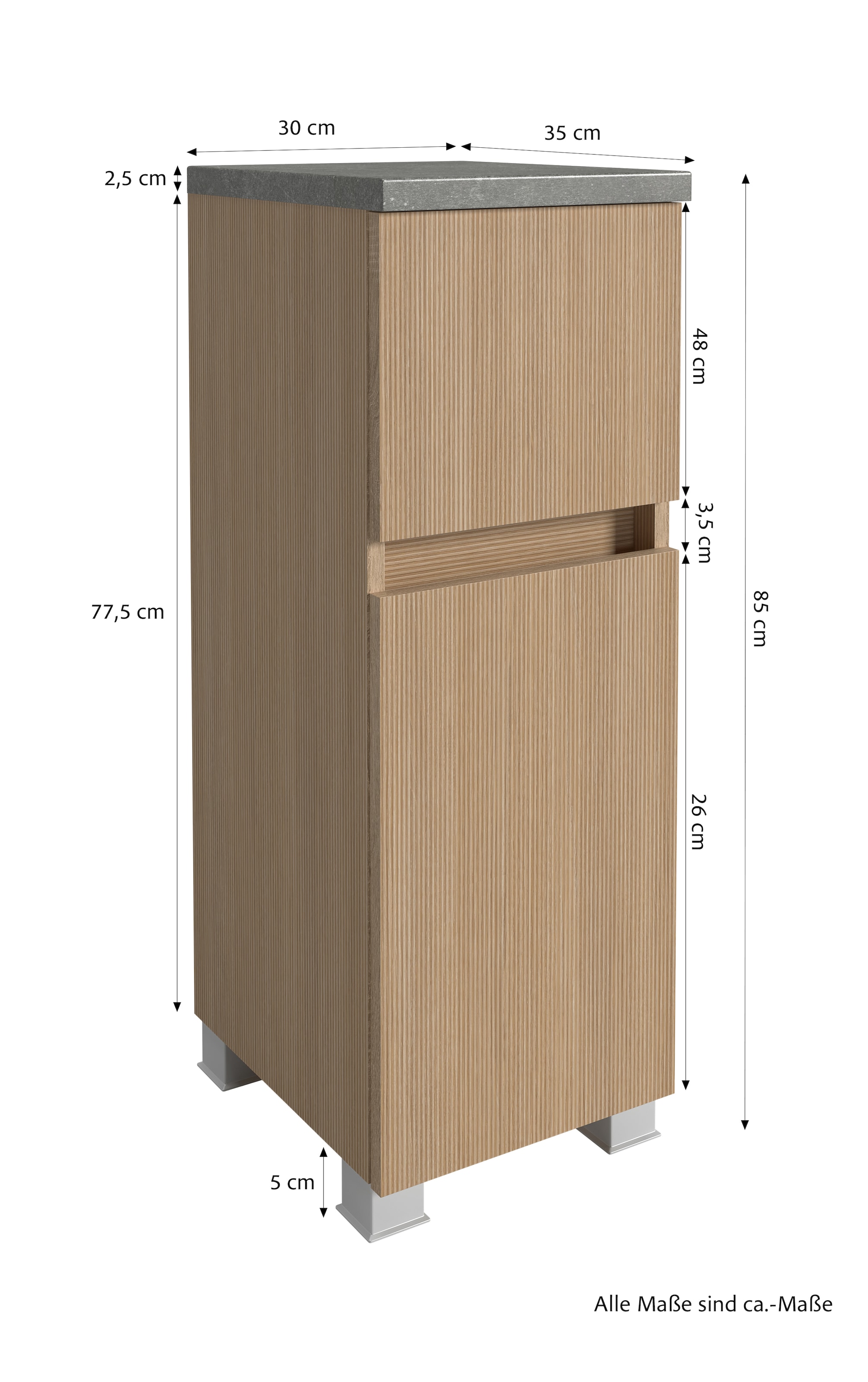 welltime Badmöbel-Set »Eixo«, Set 120 cm breit, Badmöbel mit LED-Beleuchtung