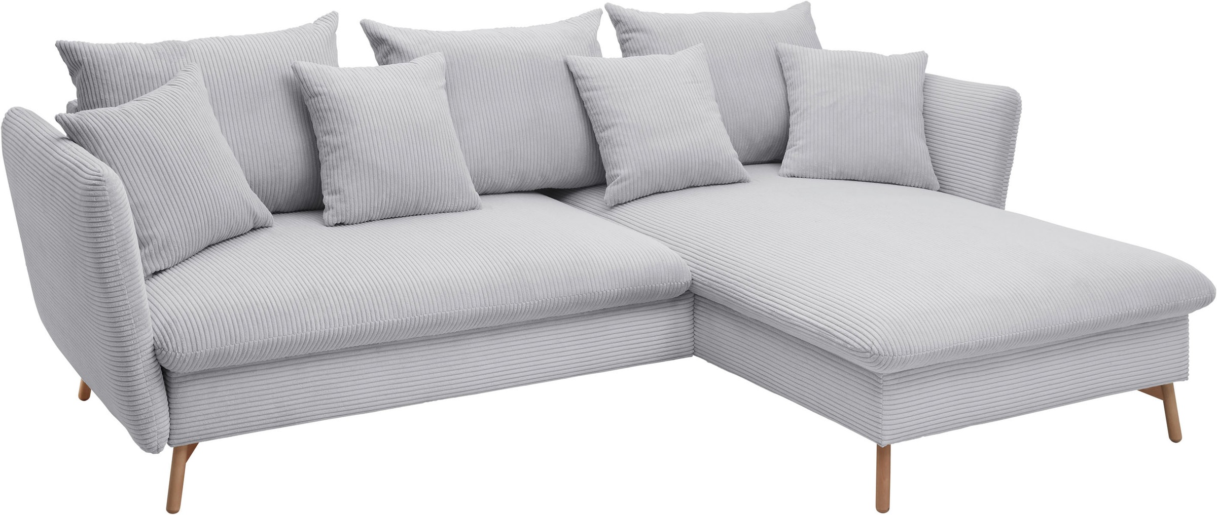 andas Ecksofa »MERLE, 258 cm, L-Form, traumhafter Cord,«, mit Bettfunktion und Bettkasten, Liegefläche 224 x 139